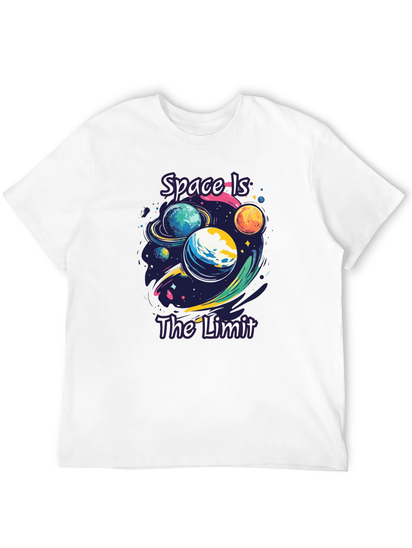 Space is The Limit Graphic Black T-Shirt