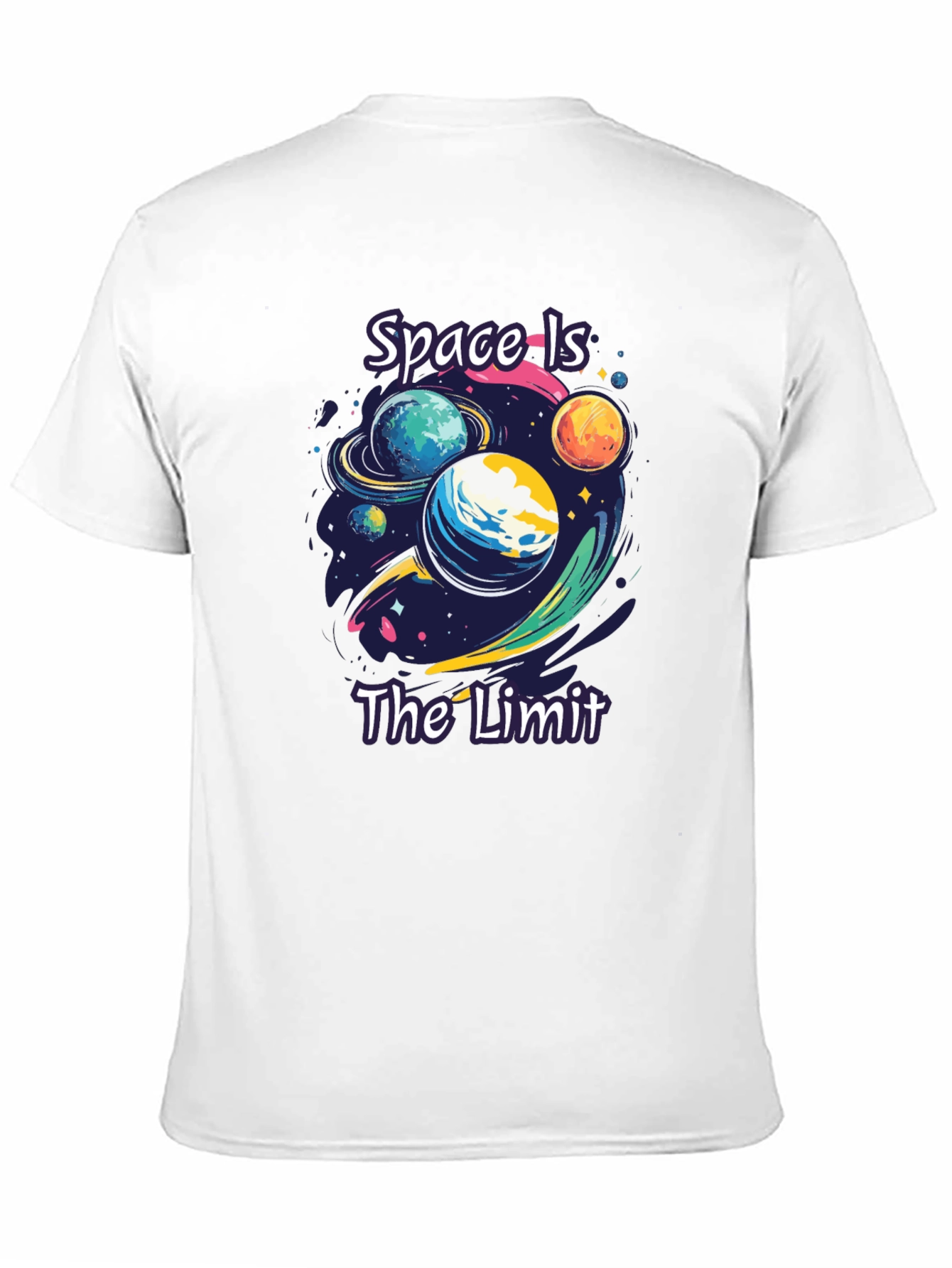 Space is The Limit Graphic Black T-Shirt