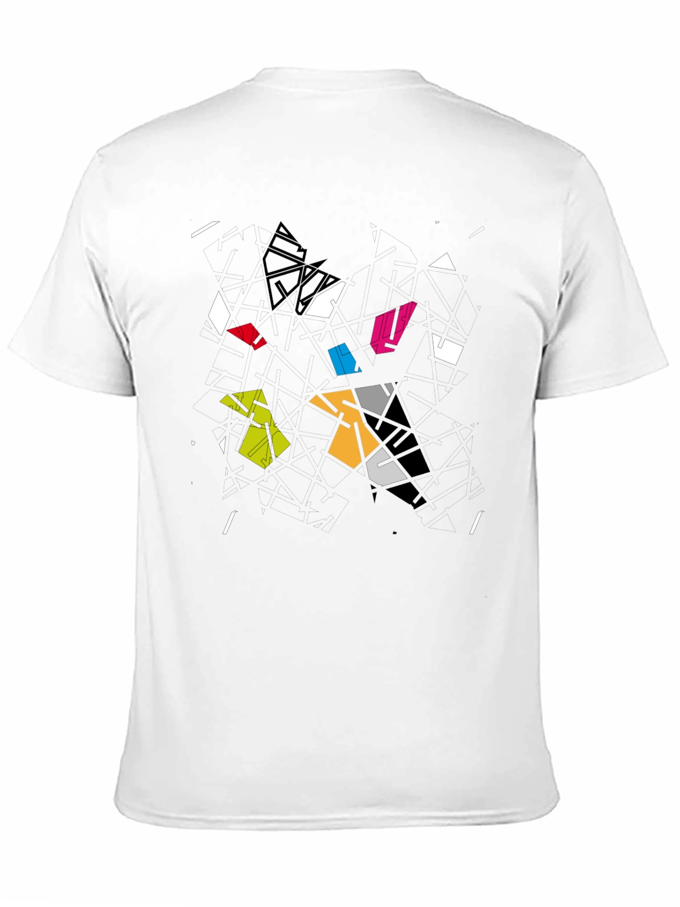 Abstract Geometric Graphic Black T-Shirt
