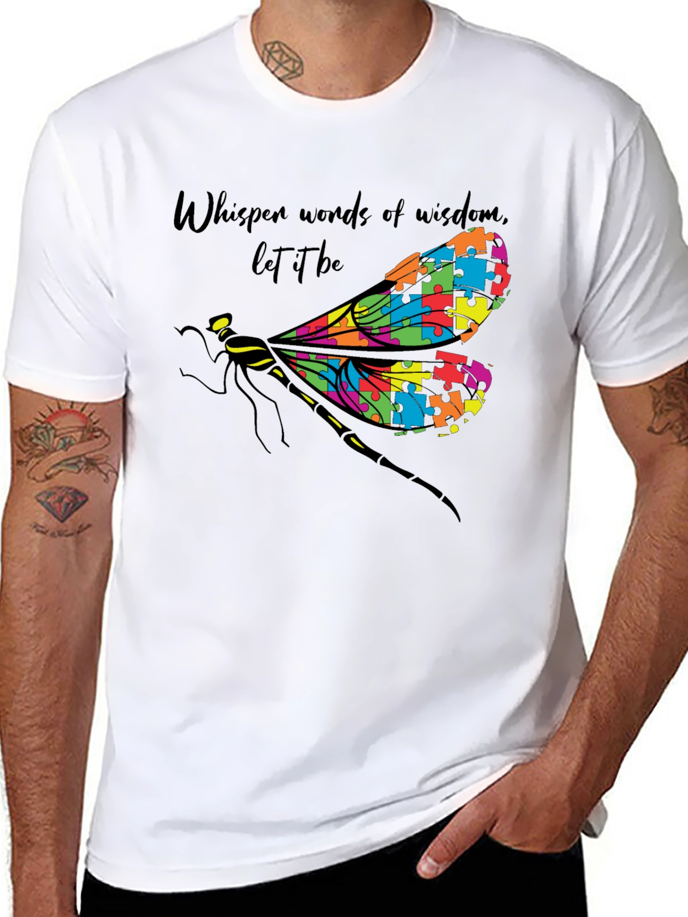 Autism Awareness Dragonfly Graphic T-Shirt