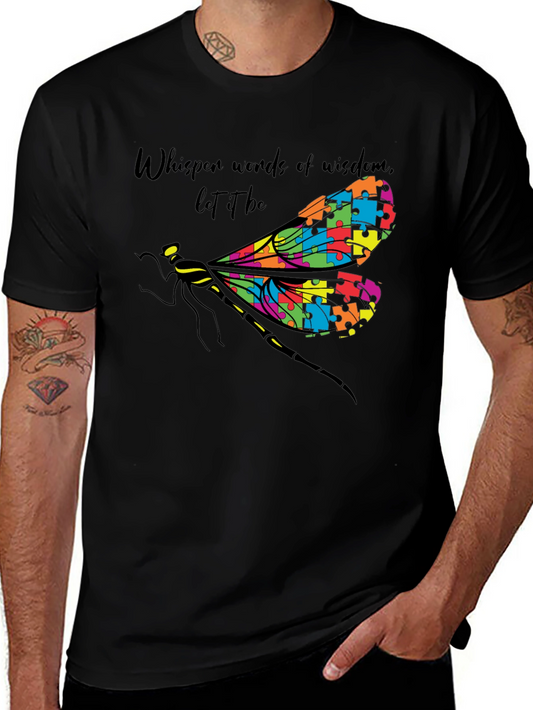 Autism Awareness Dragonfly Graphic T-Shirt