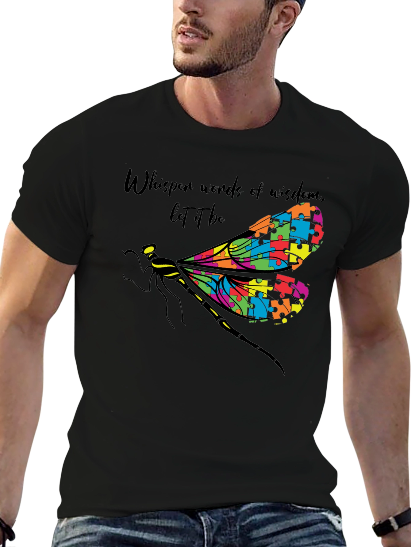 Autism Awareness Dragonfly Graphic T-Shirt