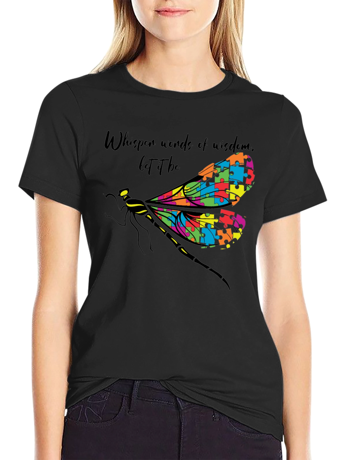 Autism Awareness Dragonfly Graphic T-Shirt