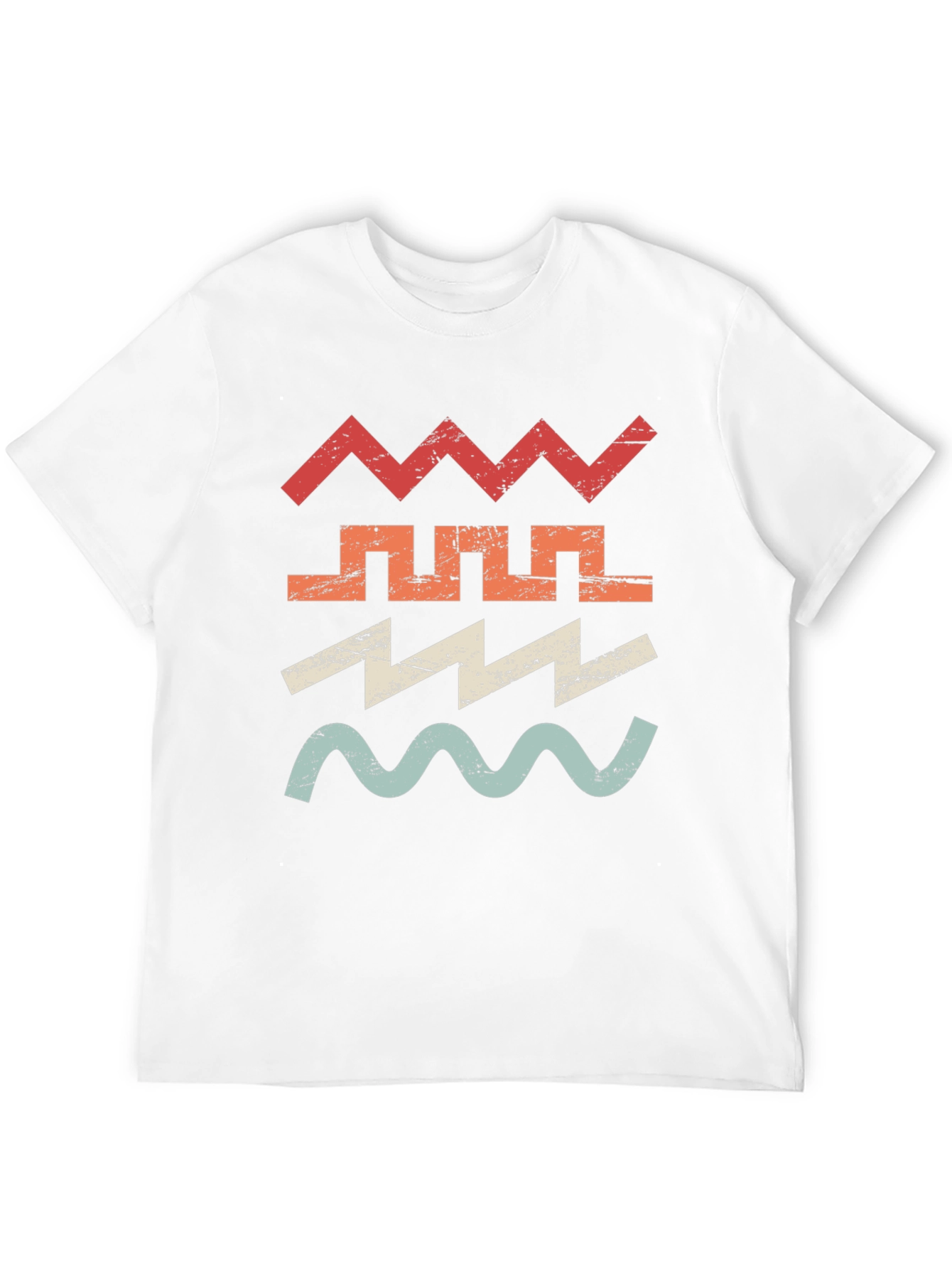 Retro Geometric Graphic Tee - Black
