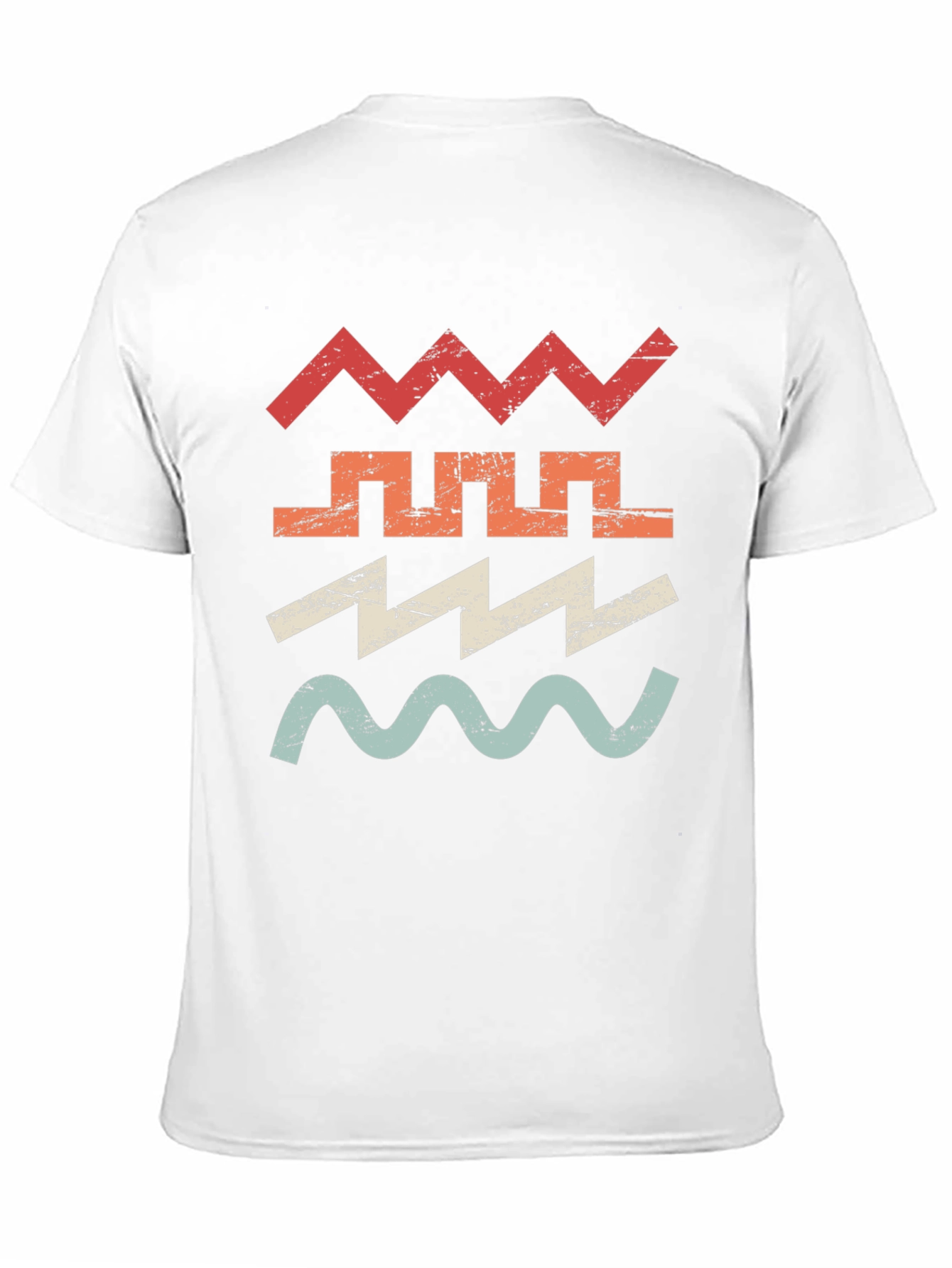 Retro Geometric Graphic Tee - Black