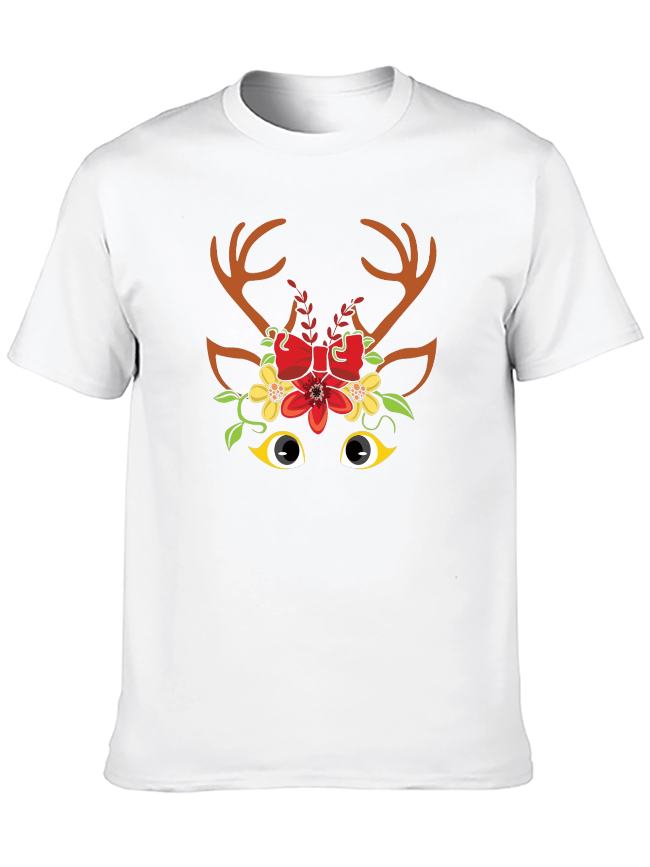 Festive Reindeer Graphic Tee - Holiday Cheer!
