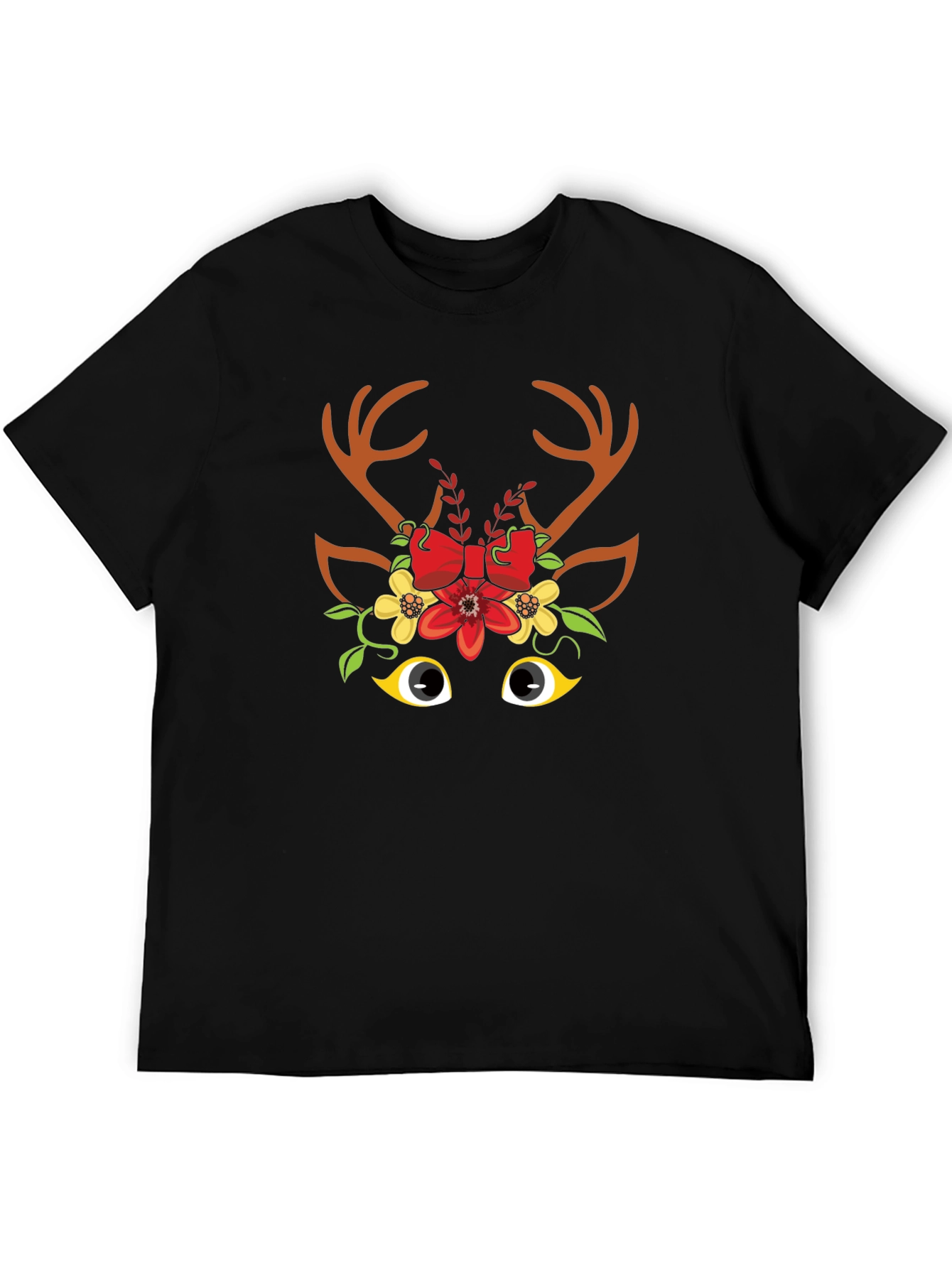 Festive Reindeer Graphic Tee - Holiday Cheer!
