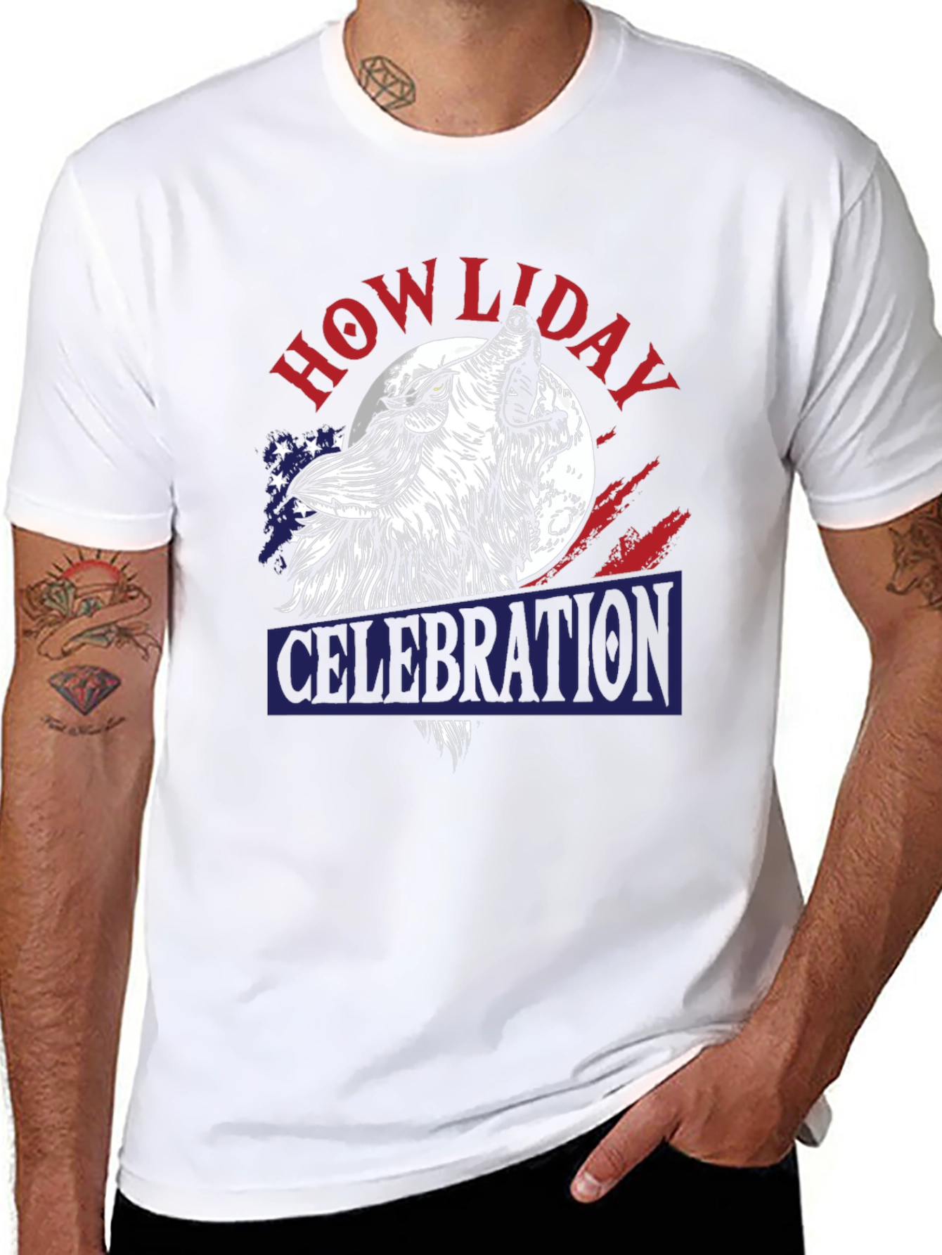 Howliday Celebration Wolf Graphic Tee