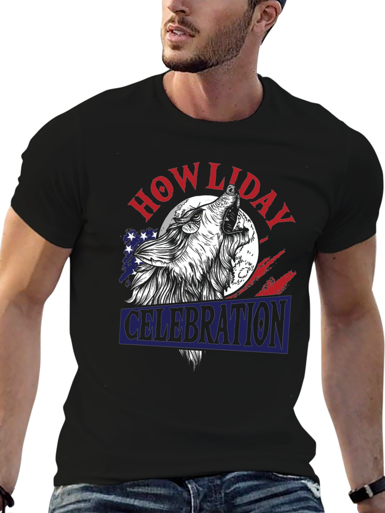 Howliday Celebration Wolf Graphic Tee