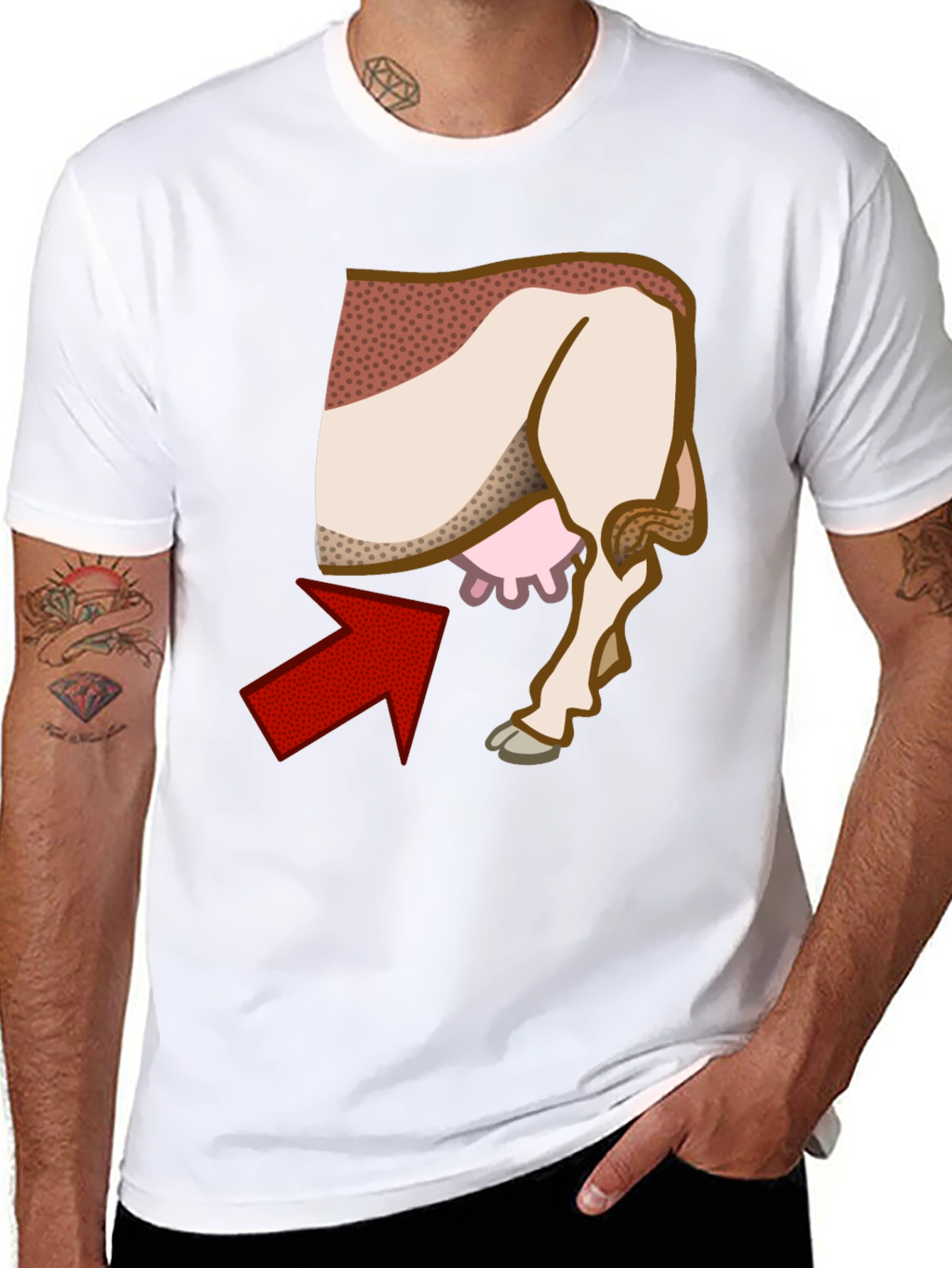 Funny Cow Udder T-Shirt Novelty Graphic Tee