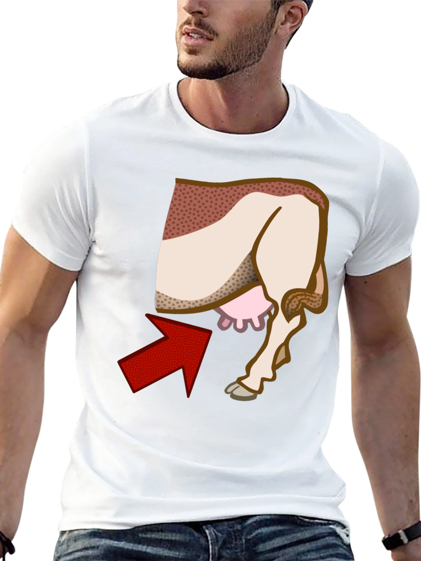 Funny Cow Udder T-Shirt Novelty Graphic Tee