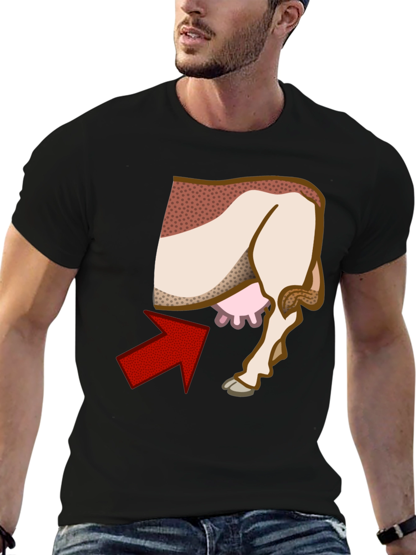 Funny Cow Udder T-Shirt Novelty Graphic Tee