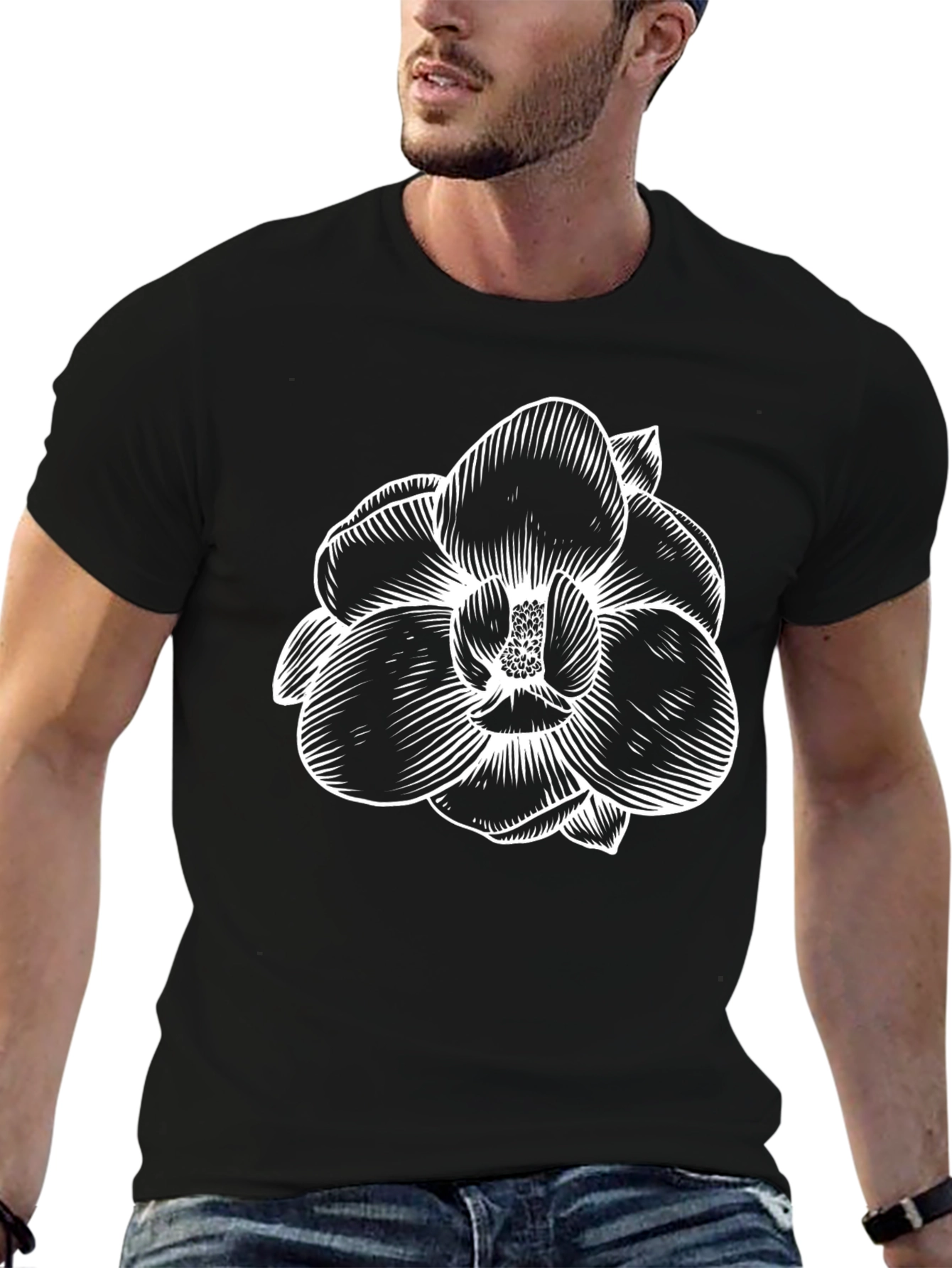 Black Floral Graphic Tee - Stylish Comfort