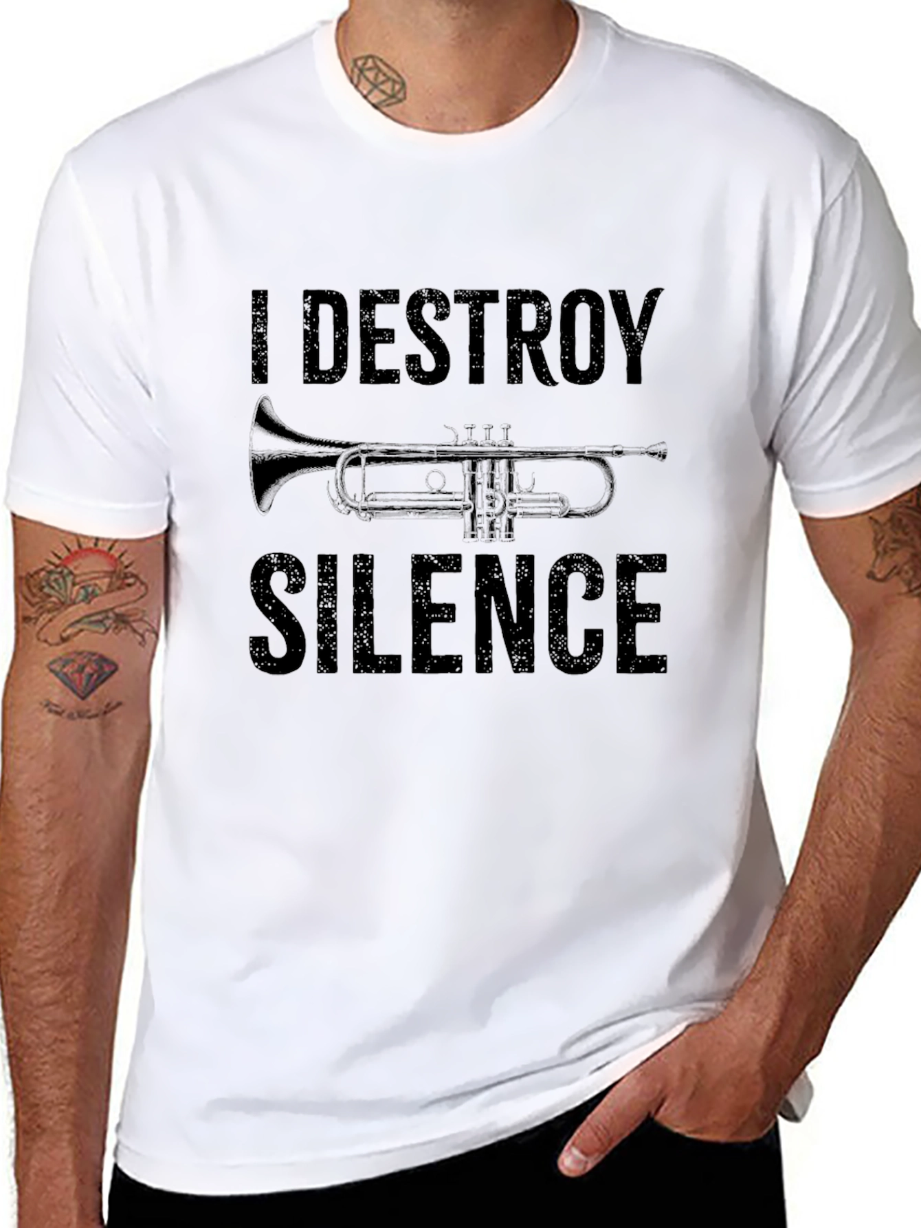 I Destroy Silence Trumpet T-Shirt - Music Lover Tee