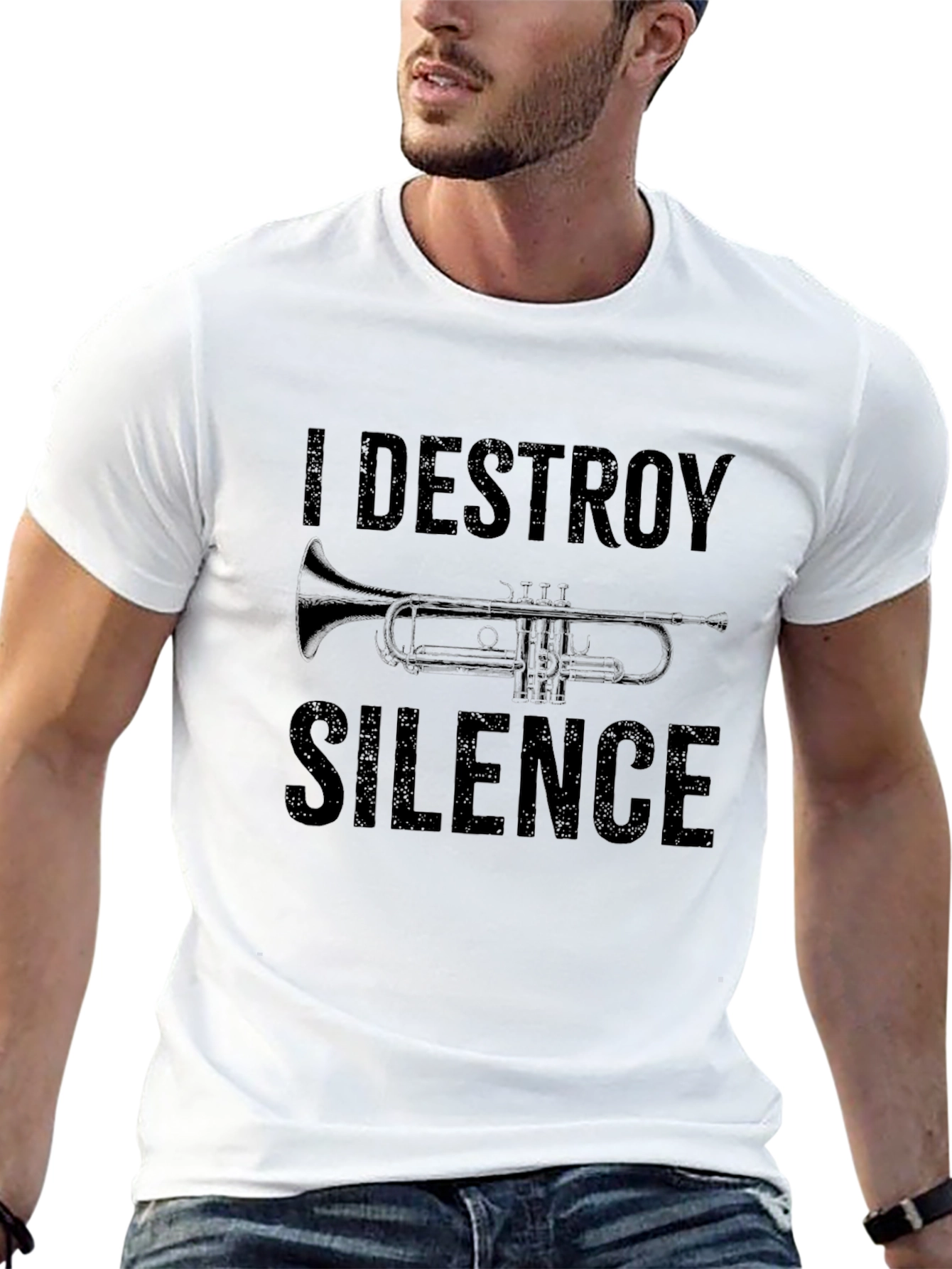 I Destroy Silence Trumpet T-Shirt - Music Lover Tee