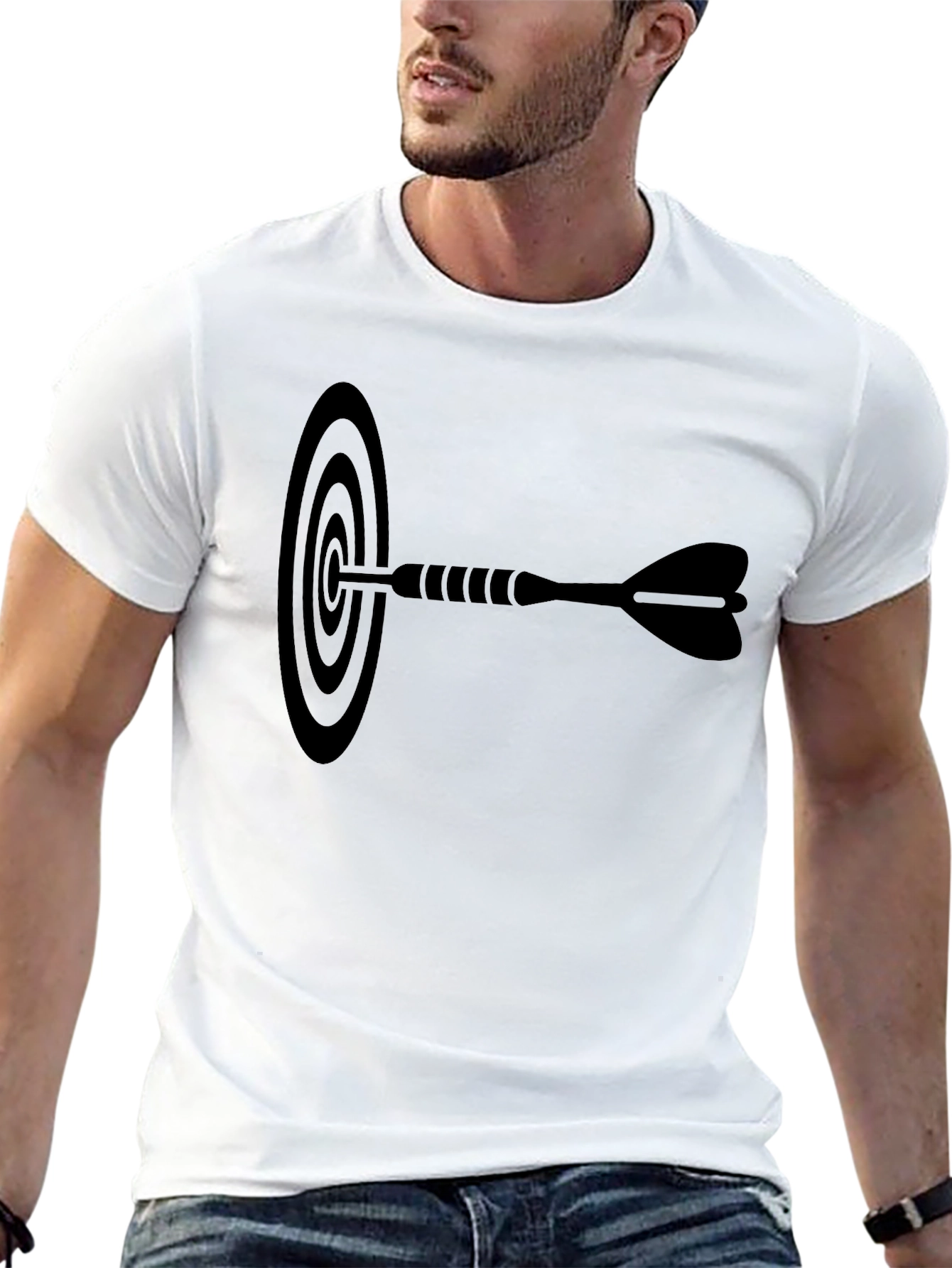 Dart Target Graphic Tee - Black Cotton T-Shirt