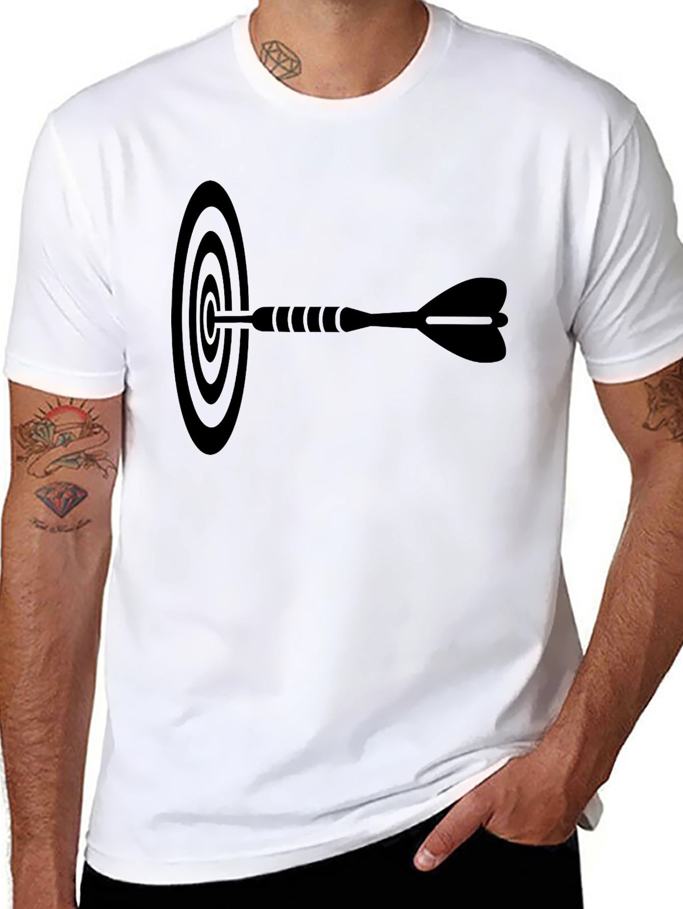 Dart Target Graphic Tee - Black Cotton T-Shirt
