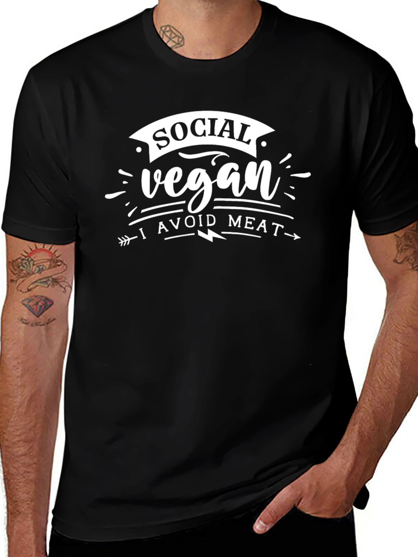Social Vegan I Avoid Meat T-Shirt