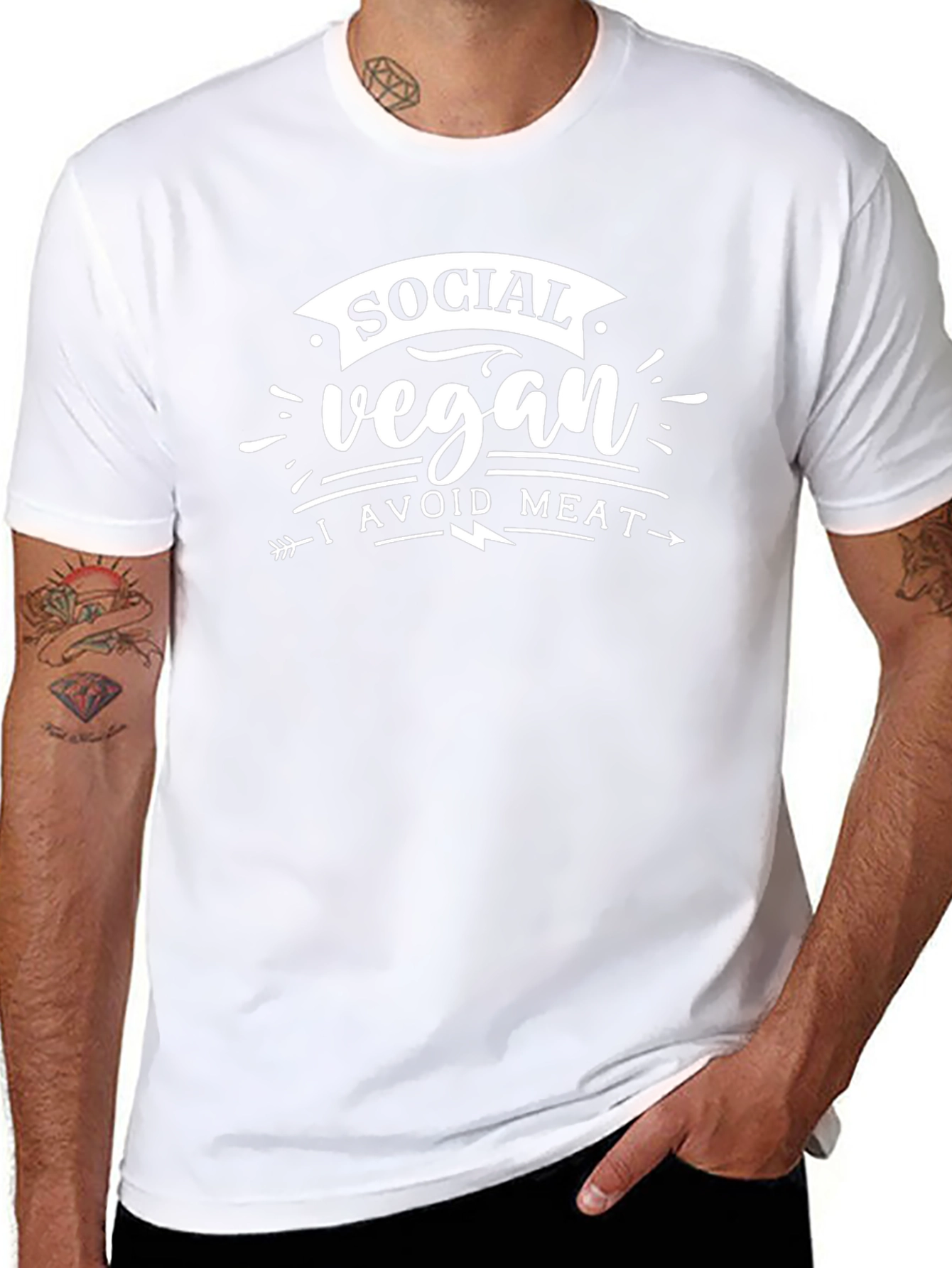 Social Vegan I Avoid Meat T-Shirt