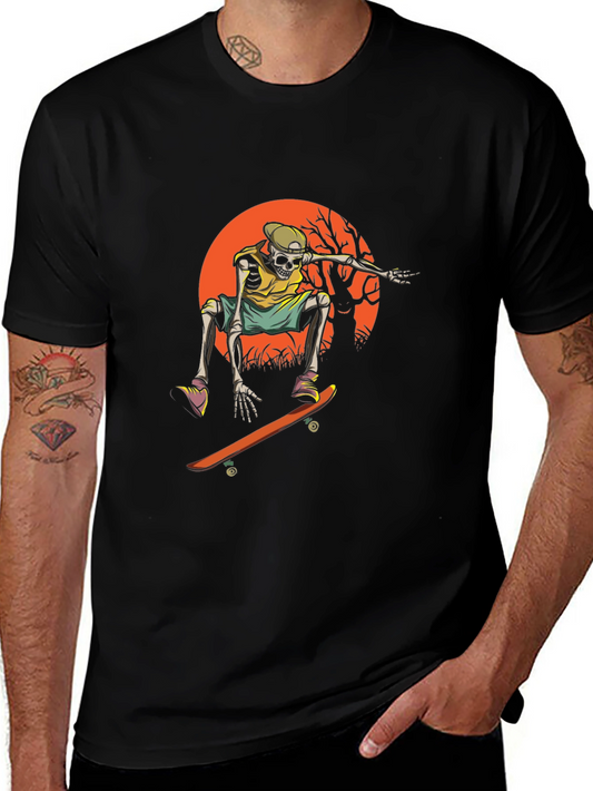 Skeleton Skateboarder Graphic Tee - Cool & Edgy Design