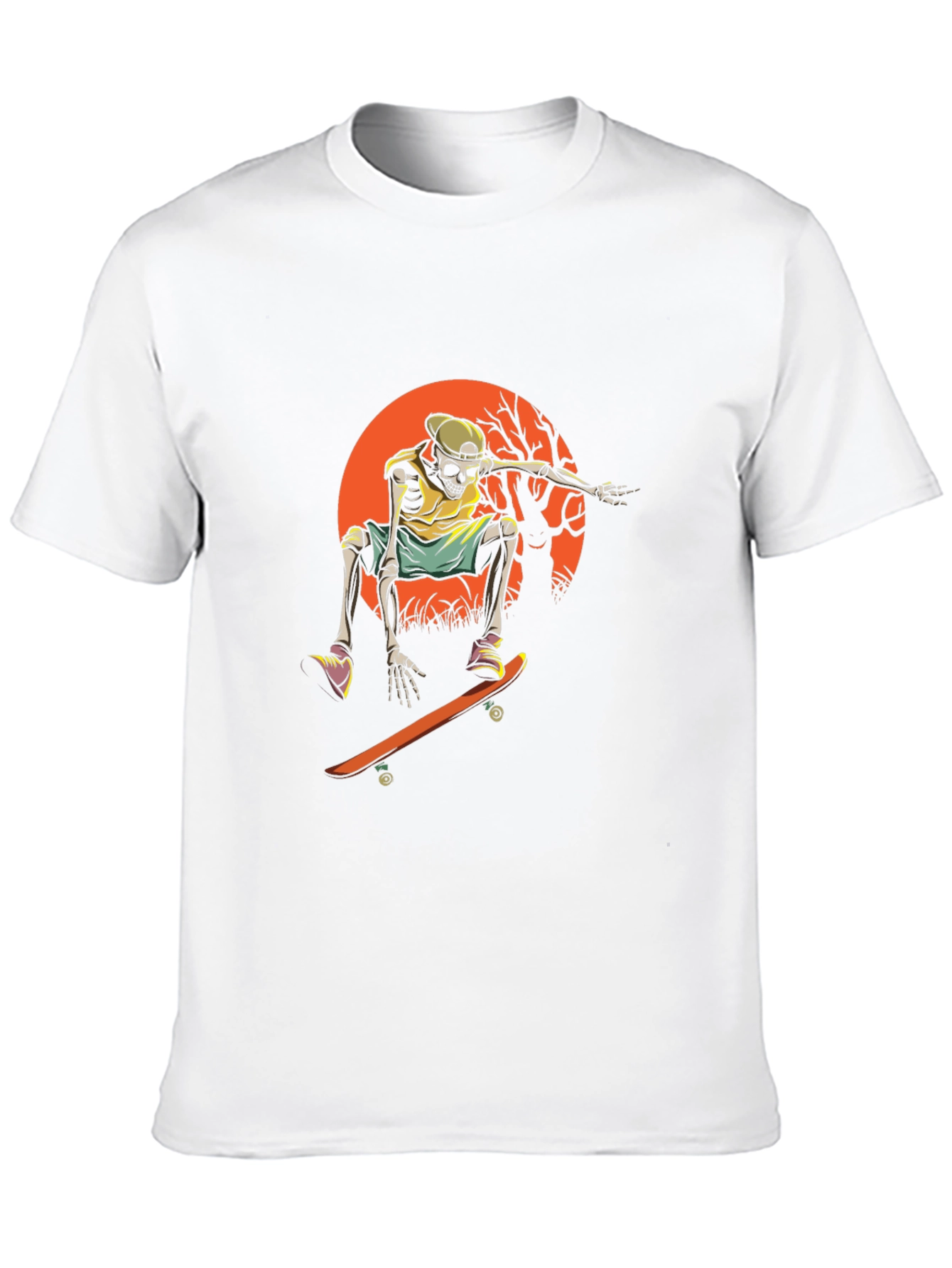 Skeleton Skateboarder Graphic Tee - Cool & Edgy Design