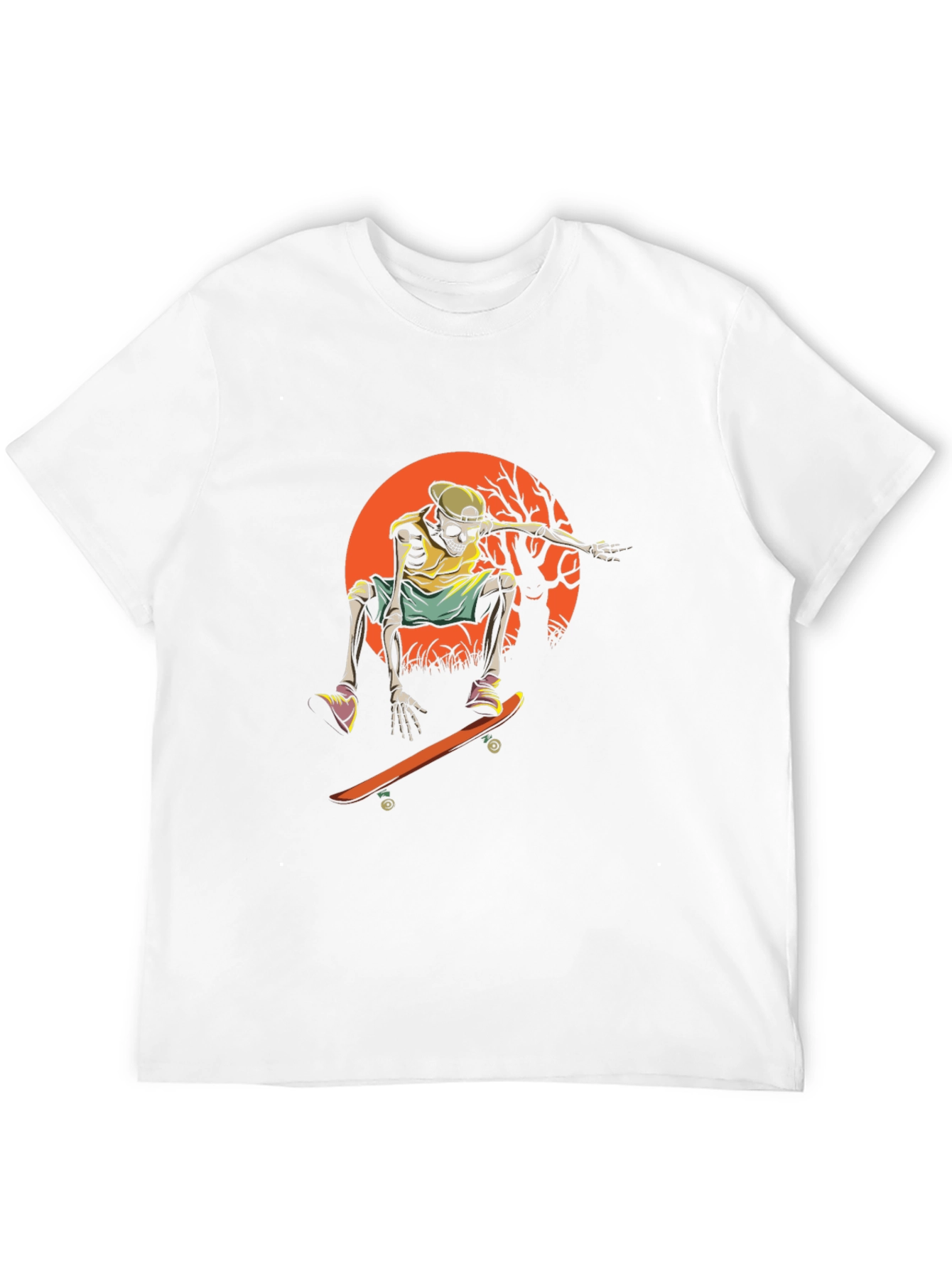 Skeleton Skateboarder Graphic Tee - Cool & Edgy Design
