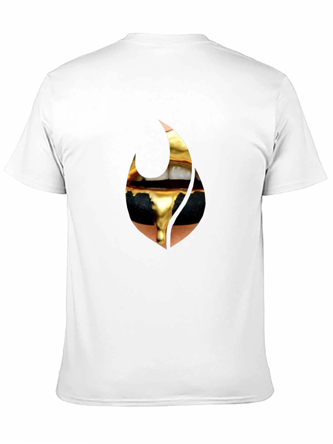Golden Drip Lips Black Tee