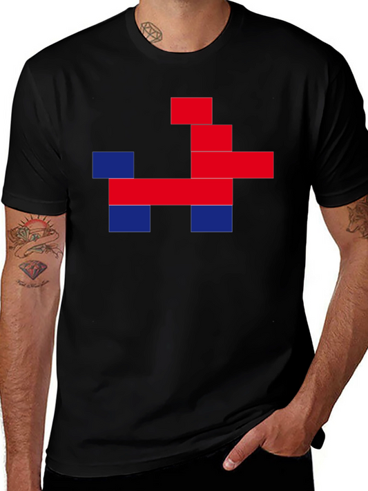 Pixel Art Horse Black T-Shirt