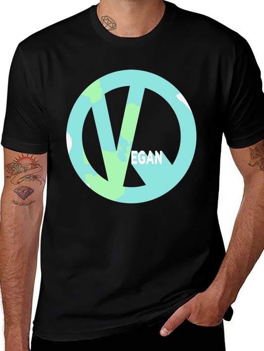 Vegan Symbol Black Tee - Ethical & Stylish