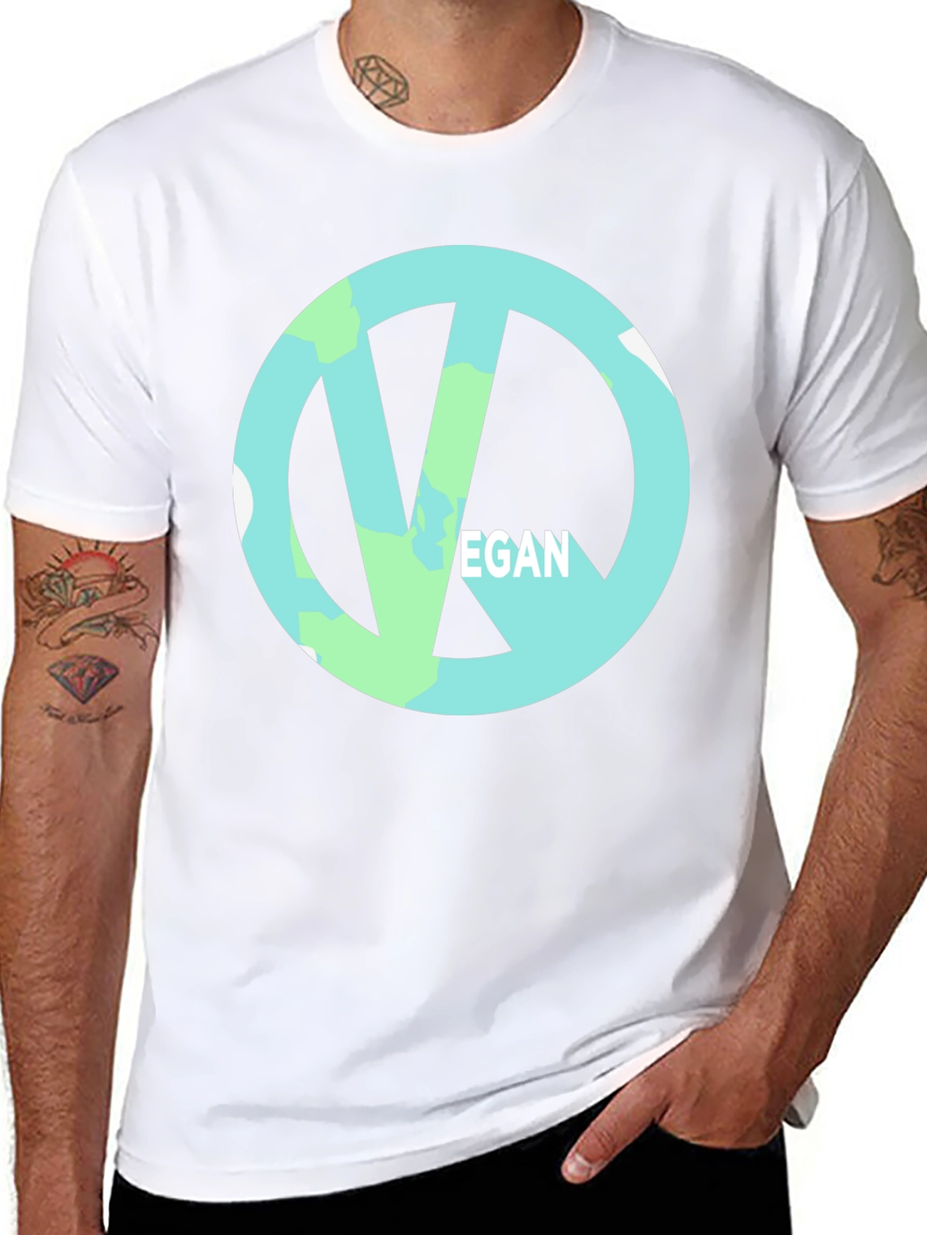 Vegan Symbol Black Tee - Ethical & Stylish