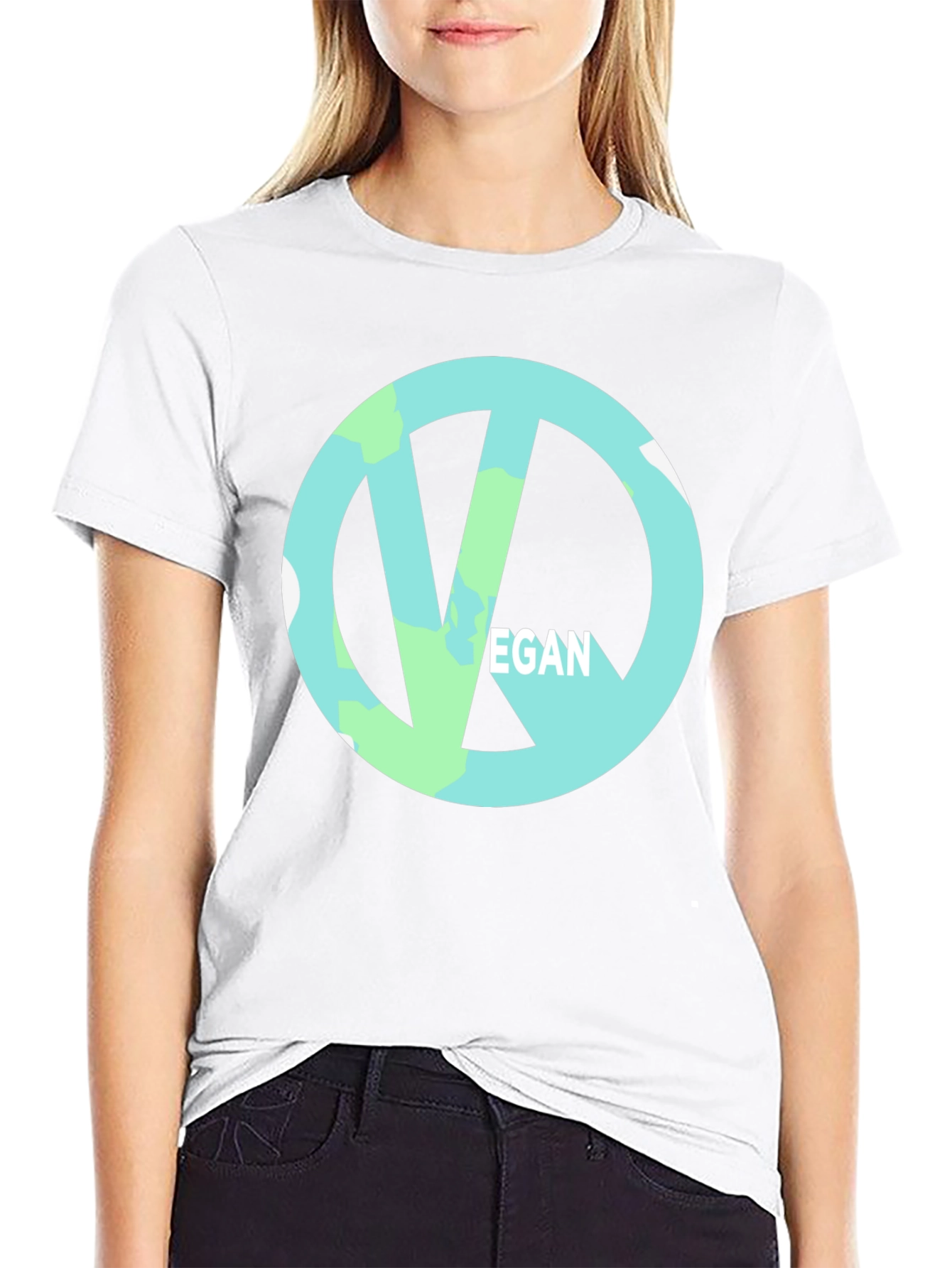 Vegan Symbol Black Tee - Ethical & Stylish