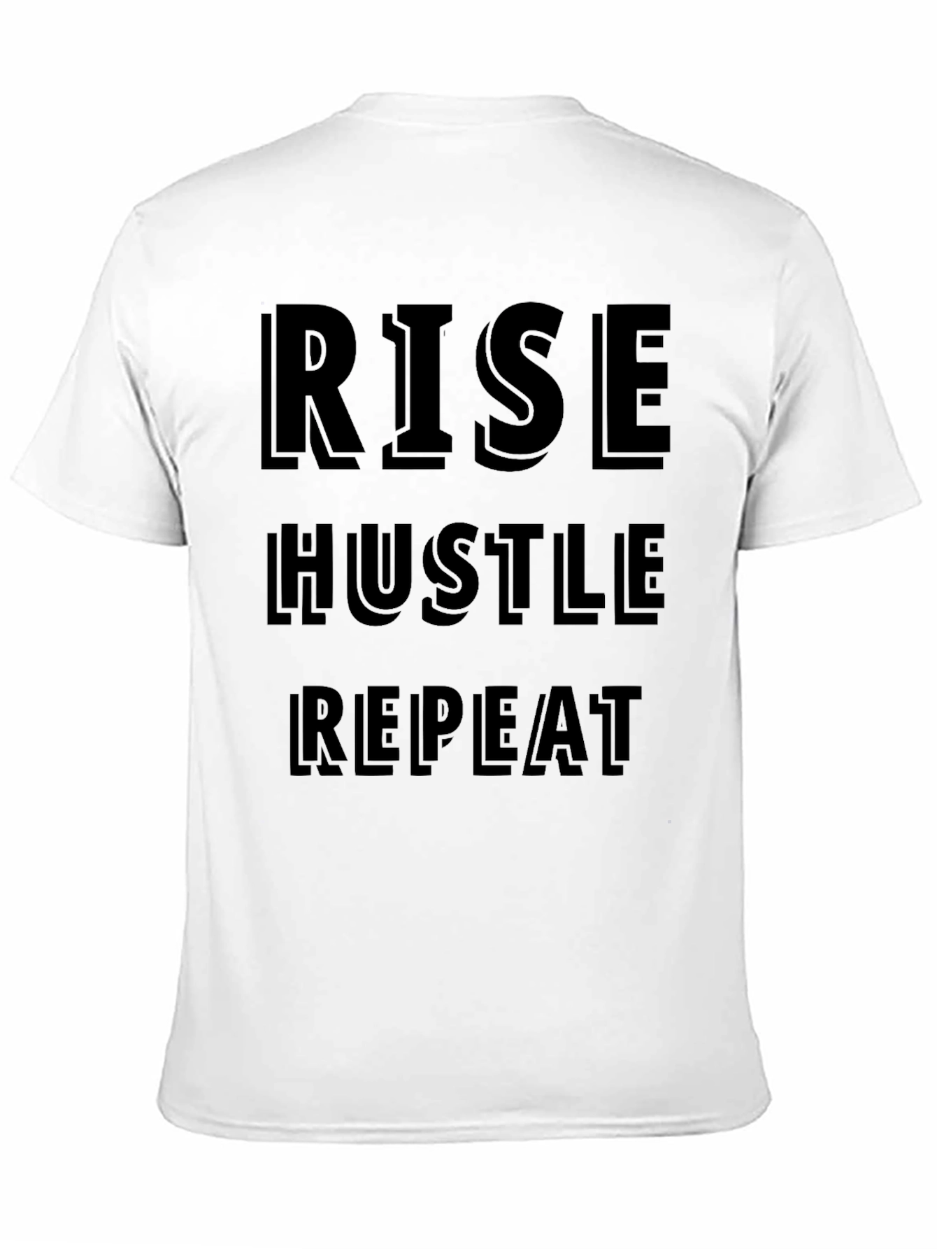 Rise Hustle Repeat Graphic Tee - Motivational Black T-Shirt