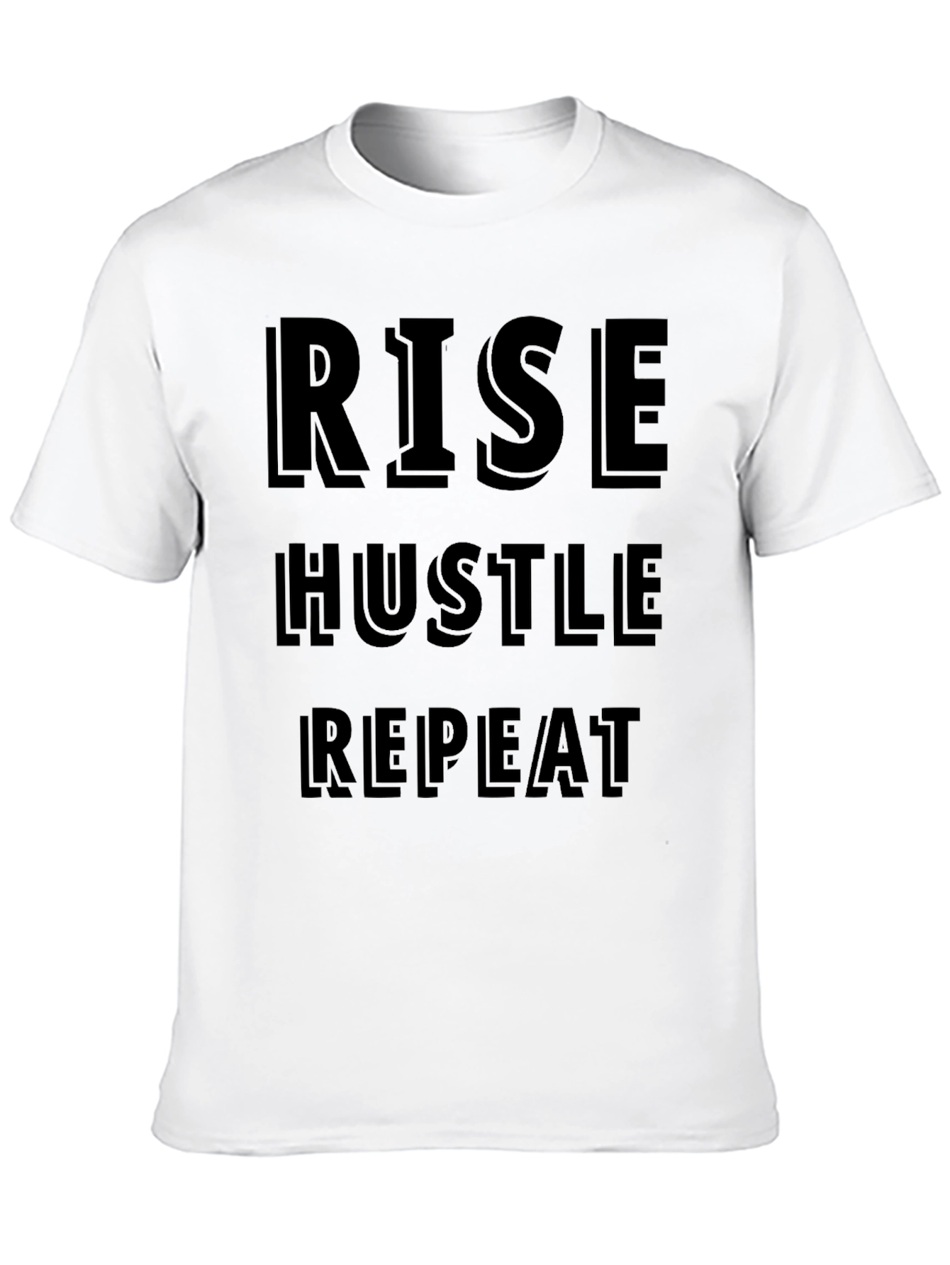 Rise Hustle Repeat Graphic Tee - Motivational Black T-Shirt