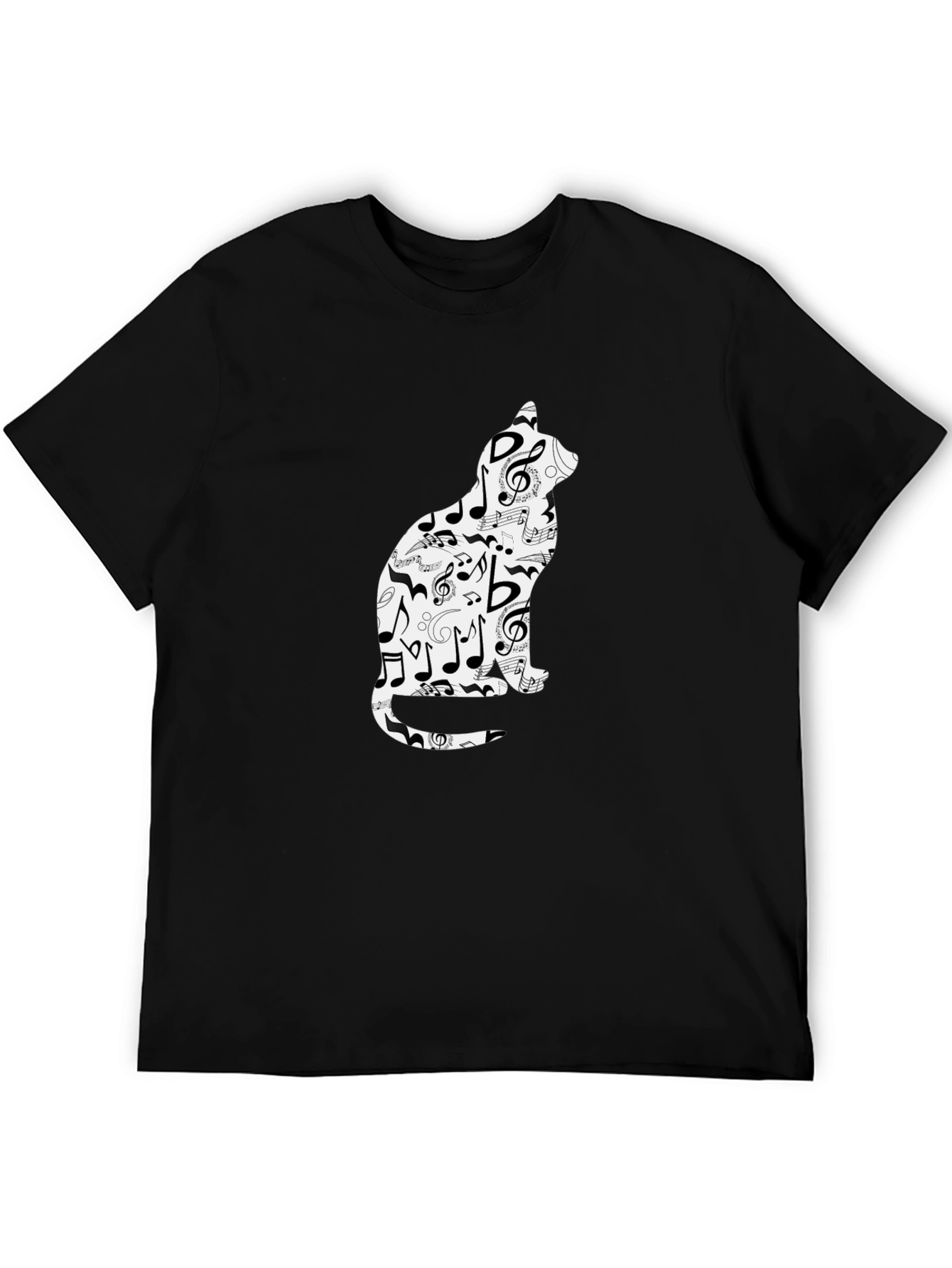 Musical Cat T-Shirt - Unique Treble Clef Design