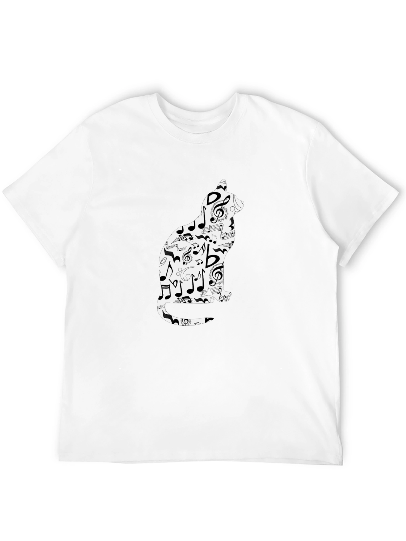 Musical Cat T-Shirt - Unique Treble Clef Design