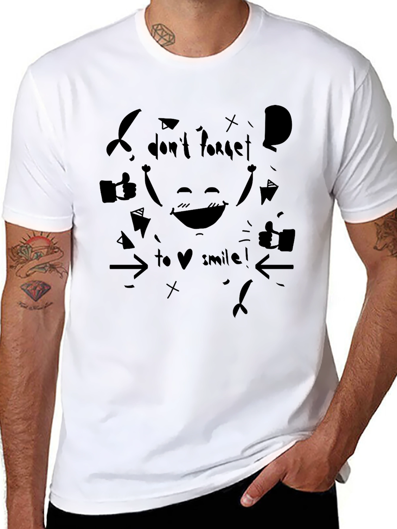 Black Dont Forget to Smile! Graphic Tee