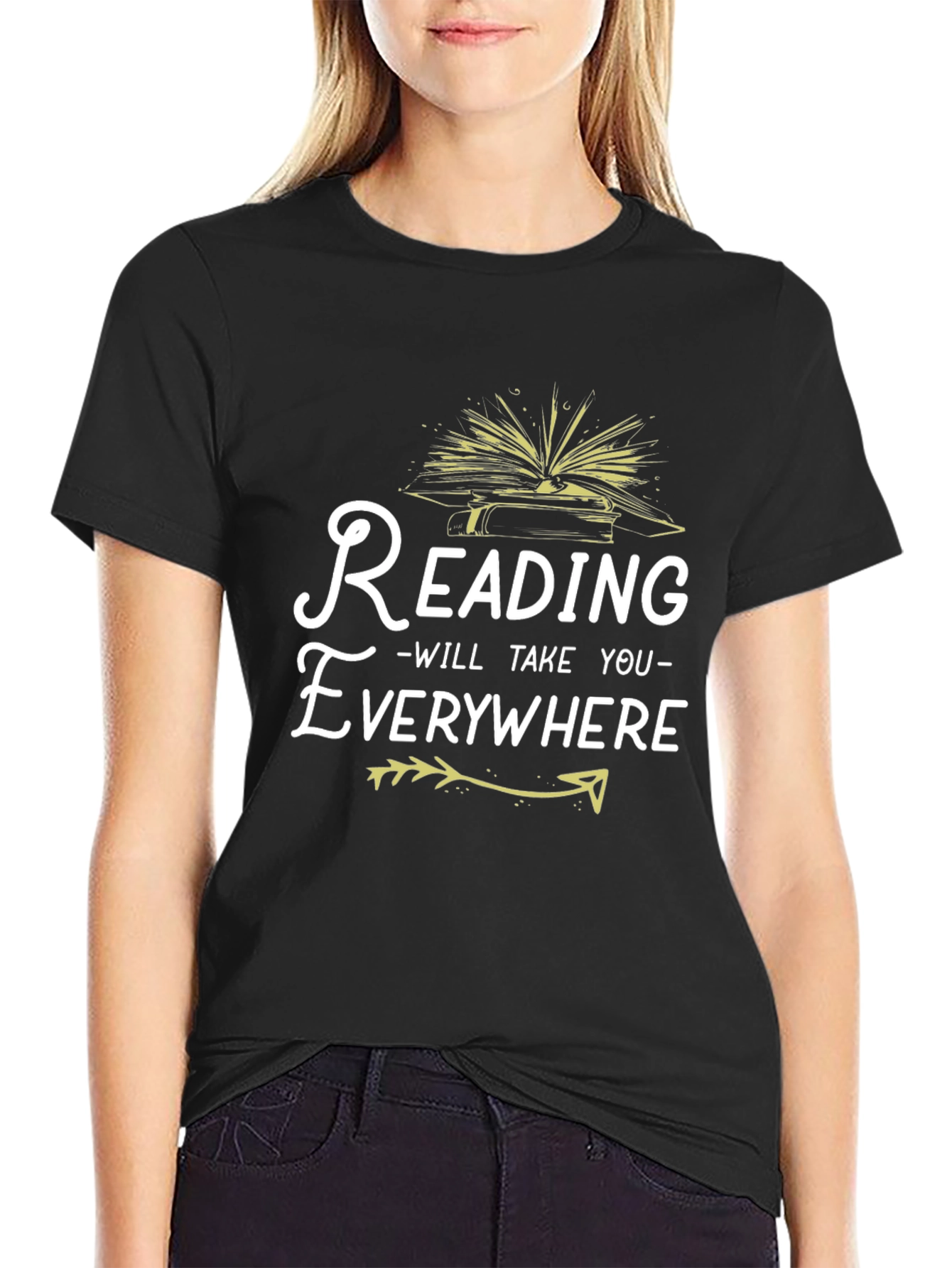 Reading Takes You Everywhere Black T-Shirt