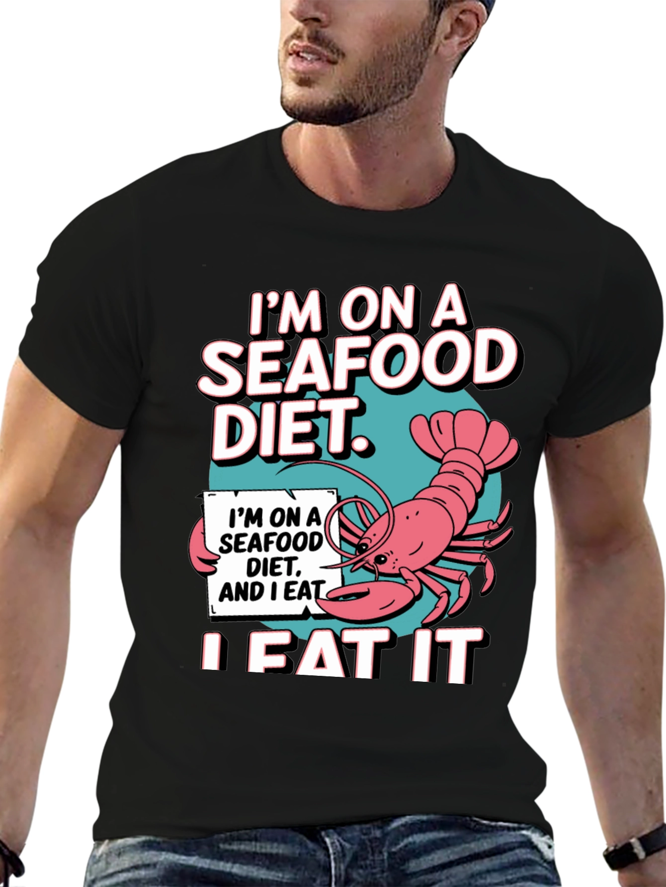 Seafood Diet T-Shirt - Funny Lobster Graphic Tee