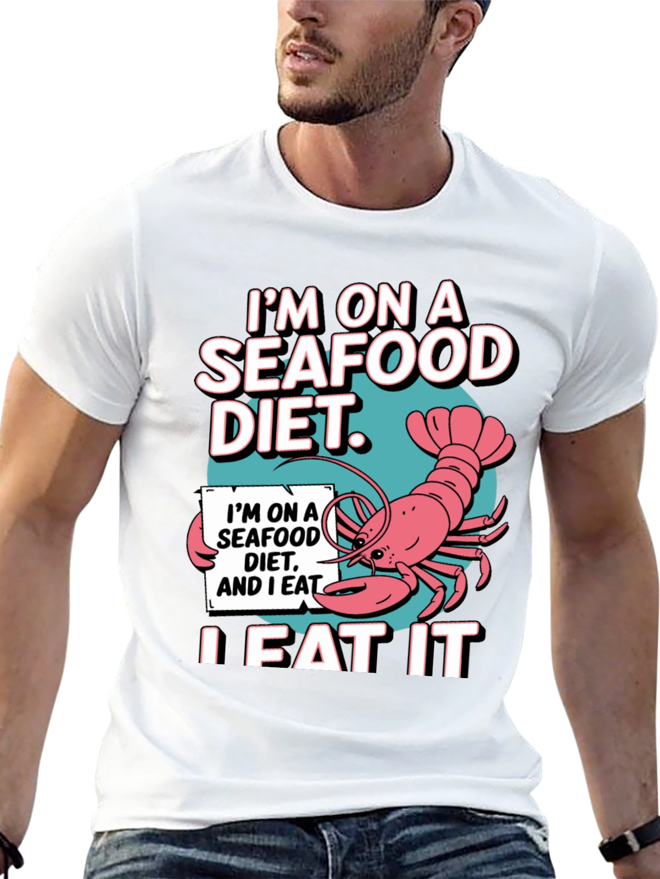 Seafood Diet T-Shirt - Funny Lobster Graphic Tee