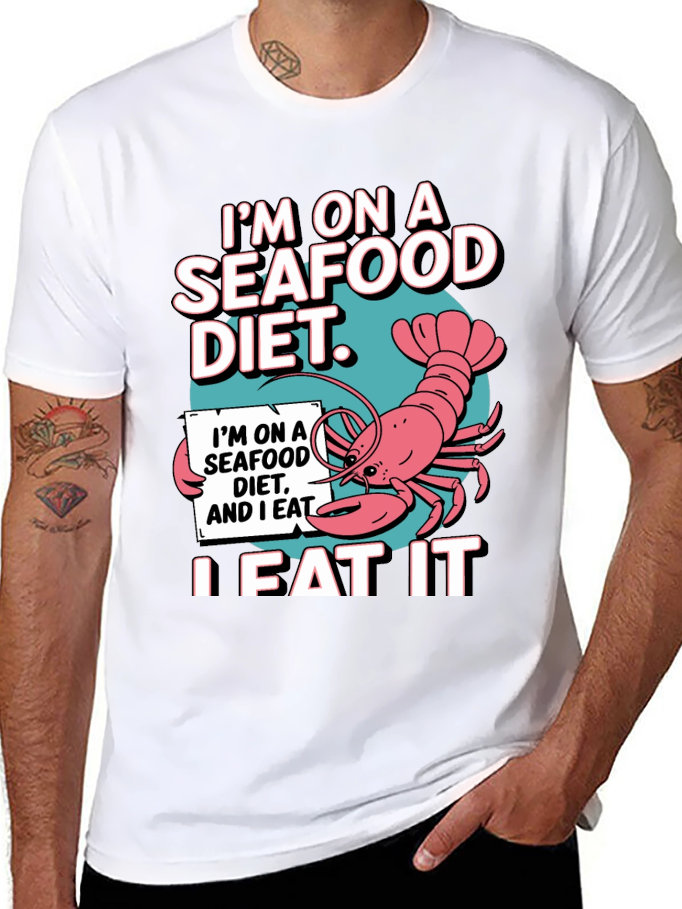 Seafood Diet T-Shirt - Funny Lobster Graphic Tee
