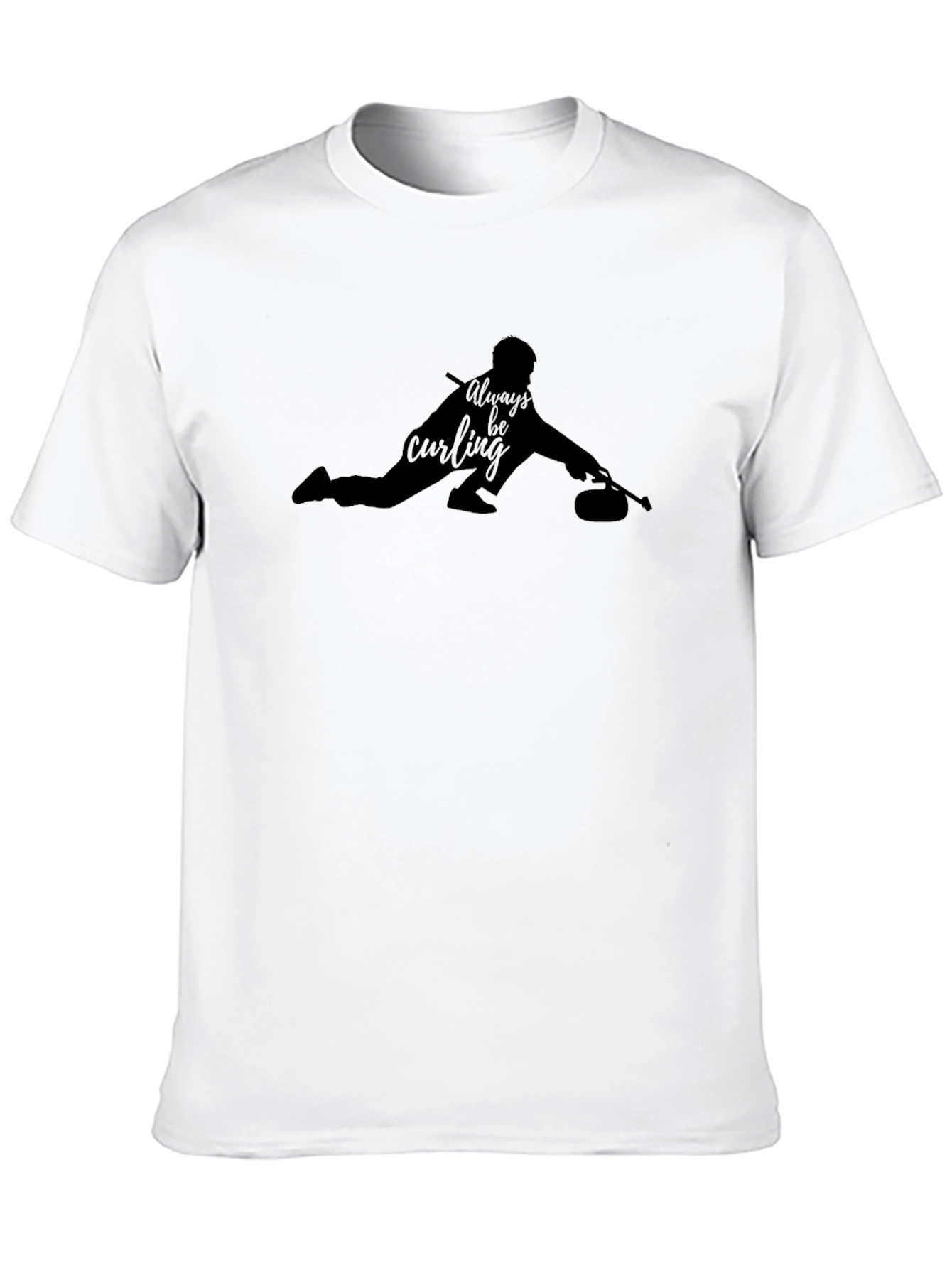 Always Be Curling T-Shirt - Black Graphic Tee