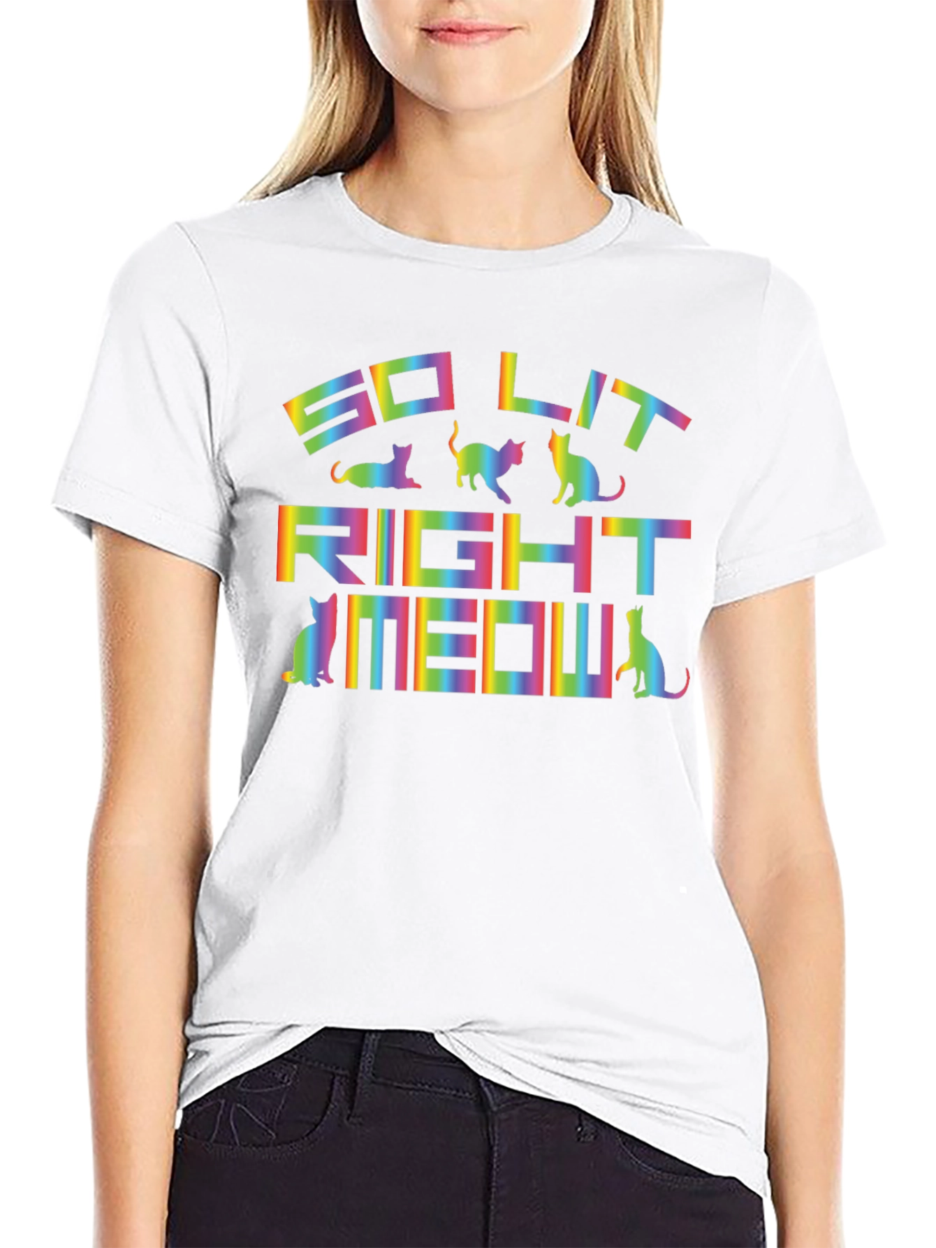 So Lit Right Meow Cat T-Shirt