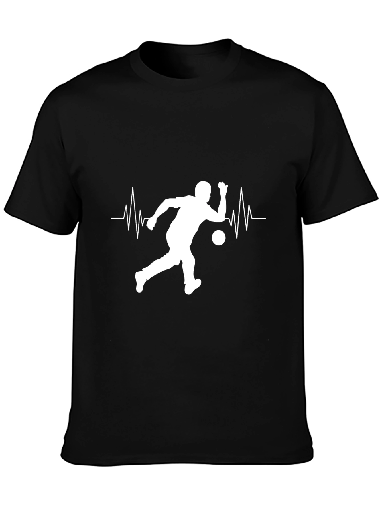 Bowling Heartbeat Graphic Tee - Black Cotton Shirt