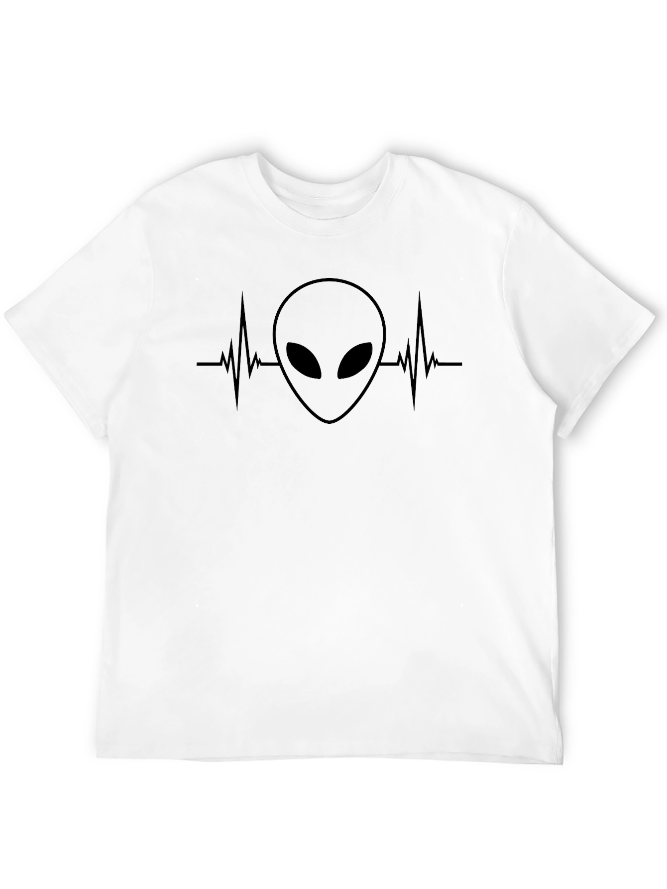 Alien Heartbeat Graphic Black T-Shirt