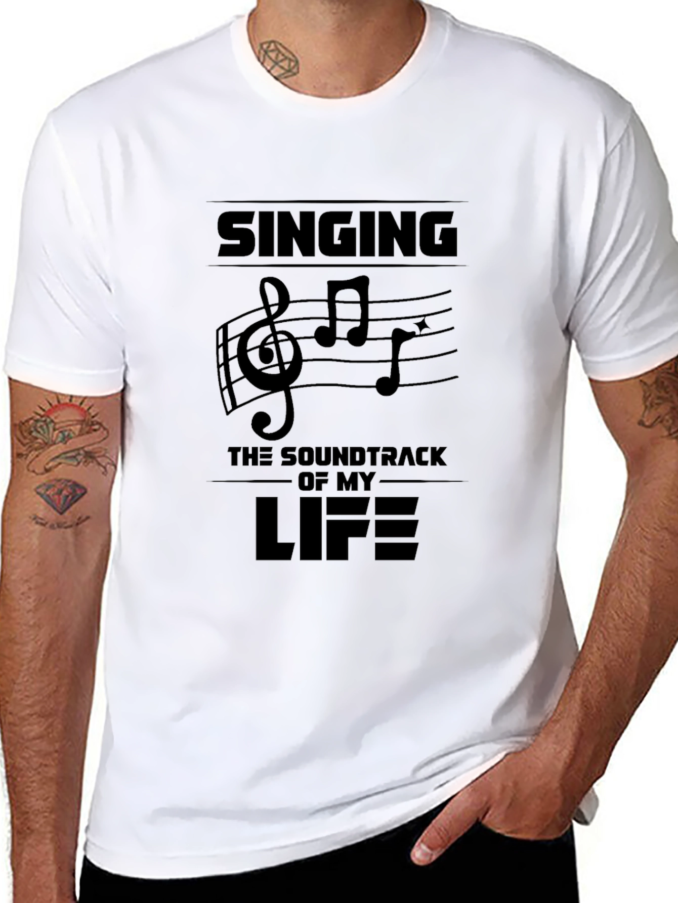 Singing Soundtrack of My Life Black T-Shirt