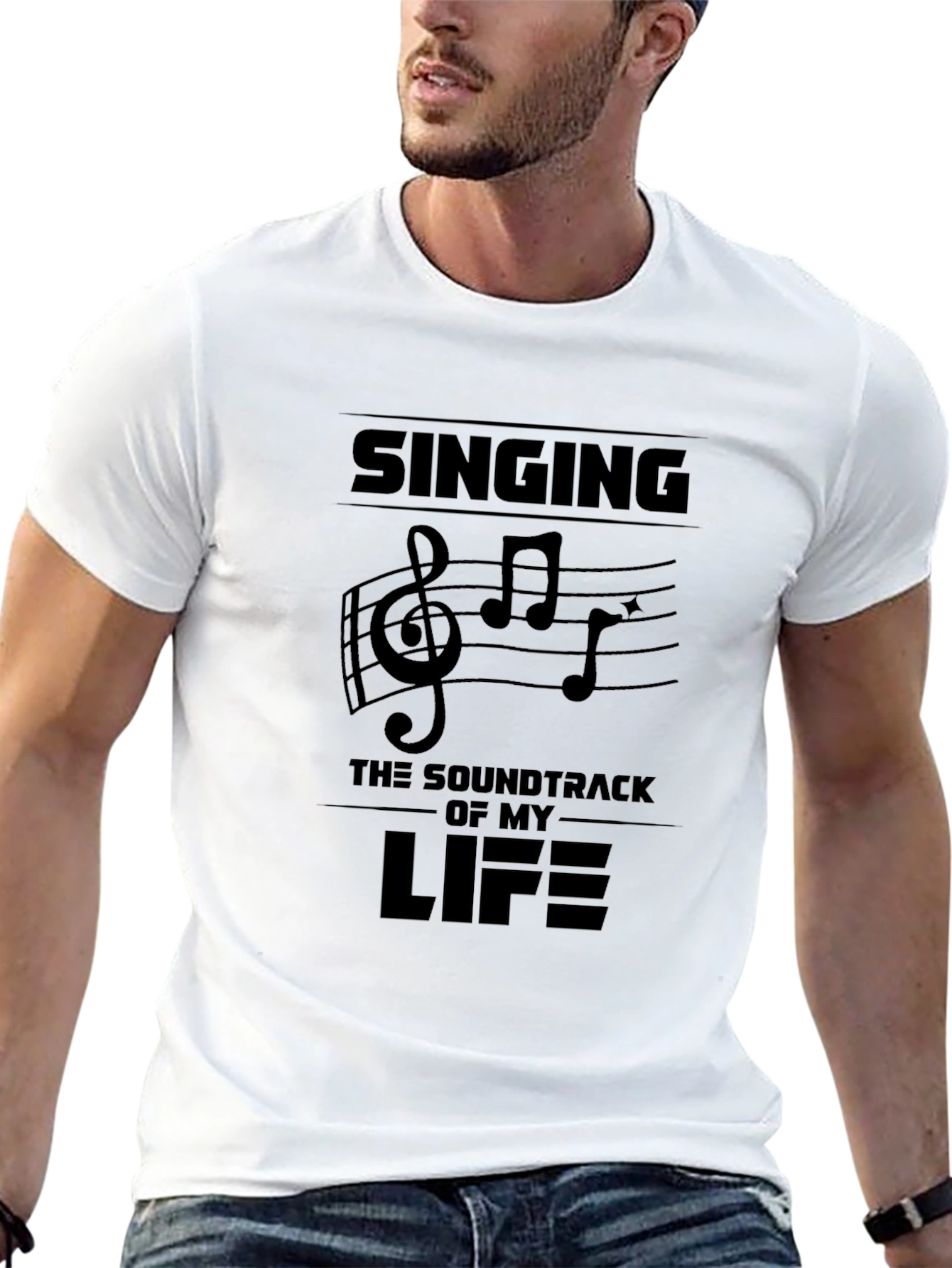 Singing Soundtrack of My Life Black T-Shirt