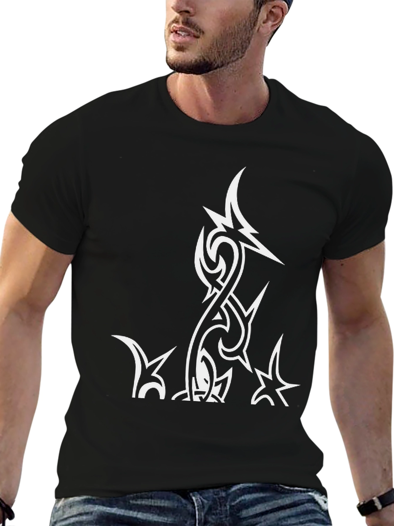 Tribal Design Black T-Shirt