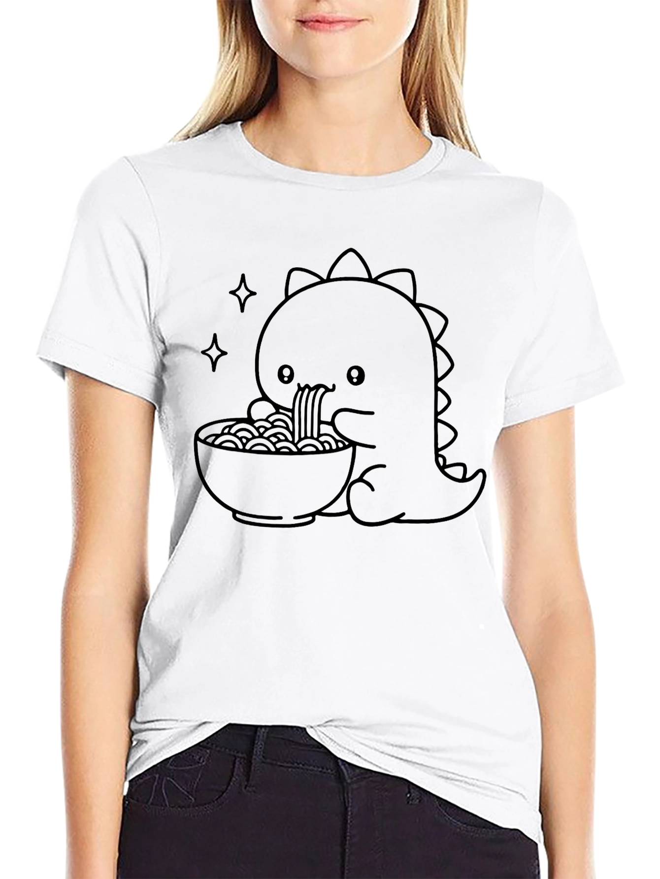 Dino Ramen T-Shirt - Cute Cartoon Style