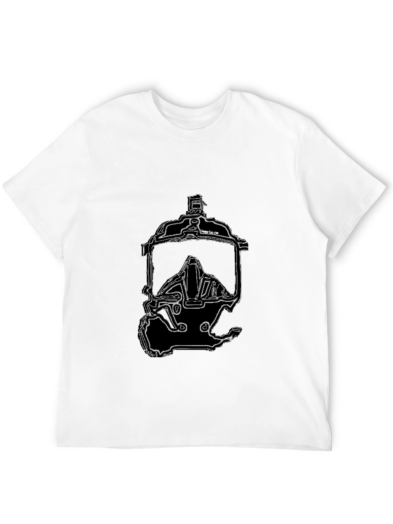 Black T-Shirt with Gas Mask Graphic Print