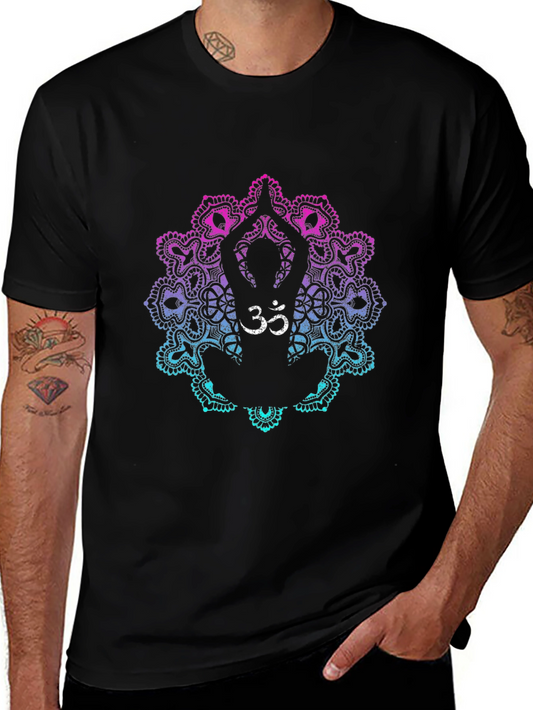 Om Yoga Mandala Graphic T-Shirt - Relaxed Fit